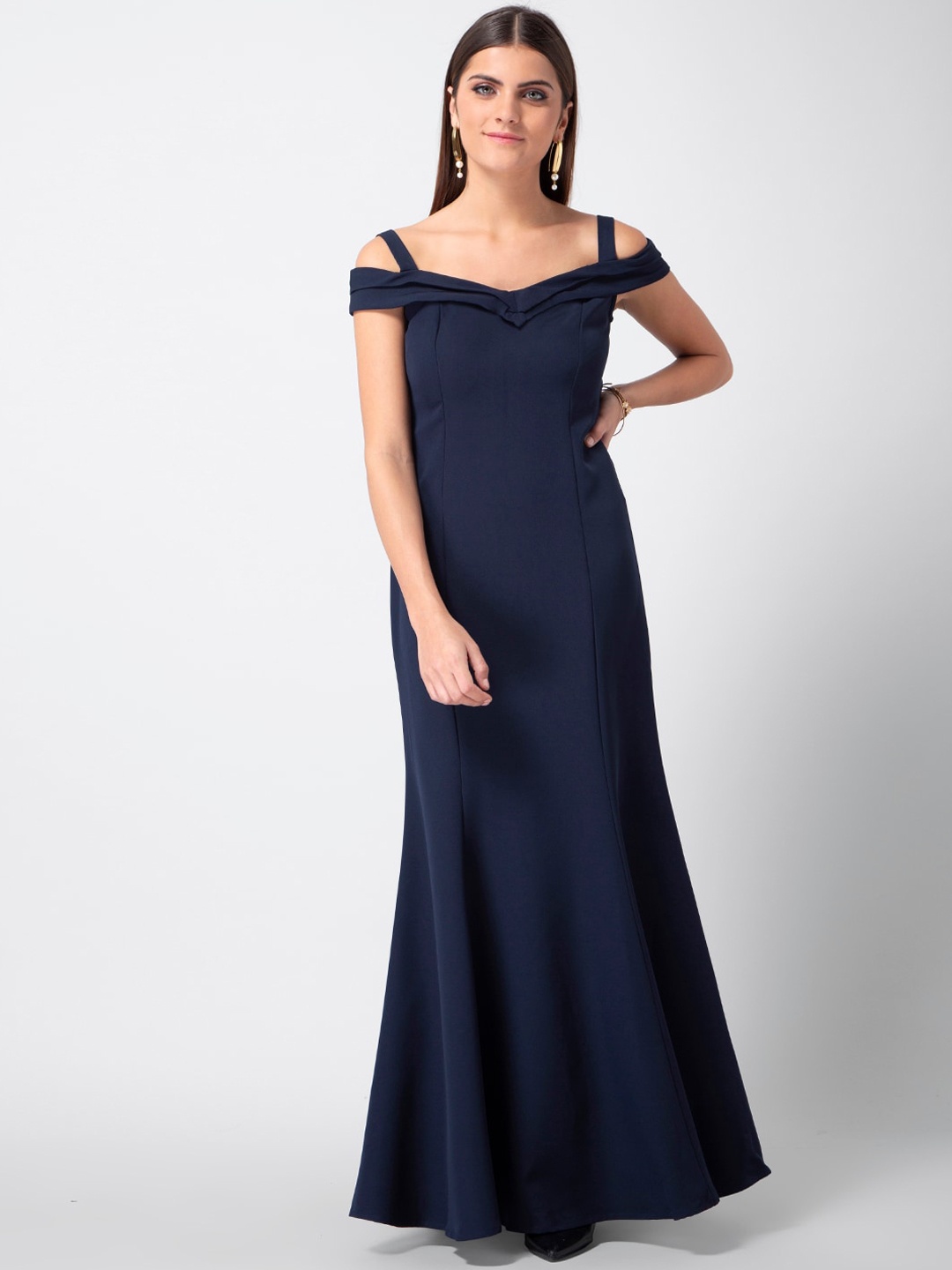 FabAlley Women Blue Solid Maxi Dress