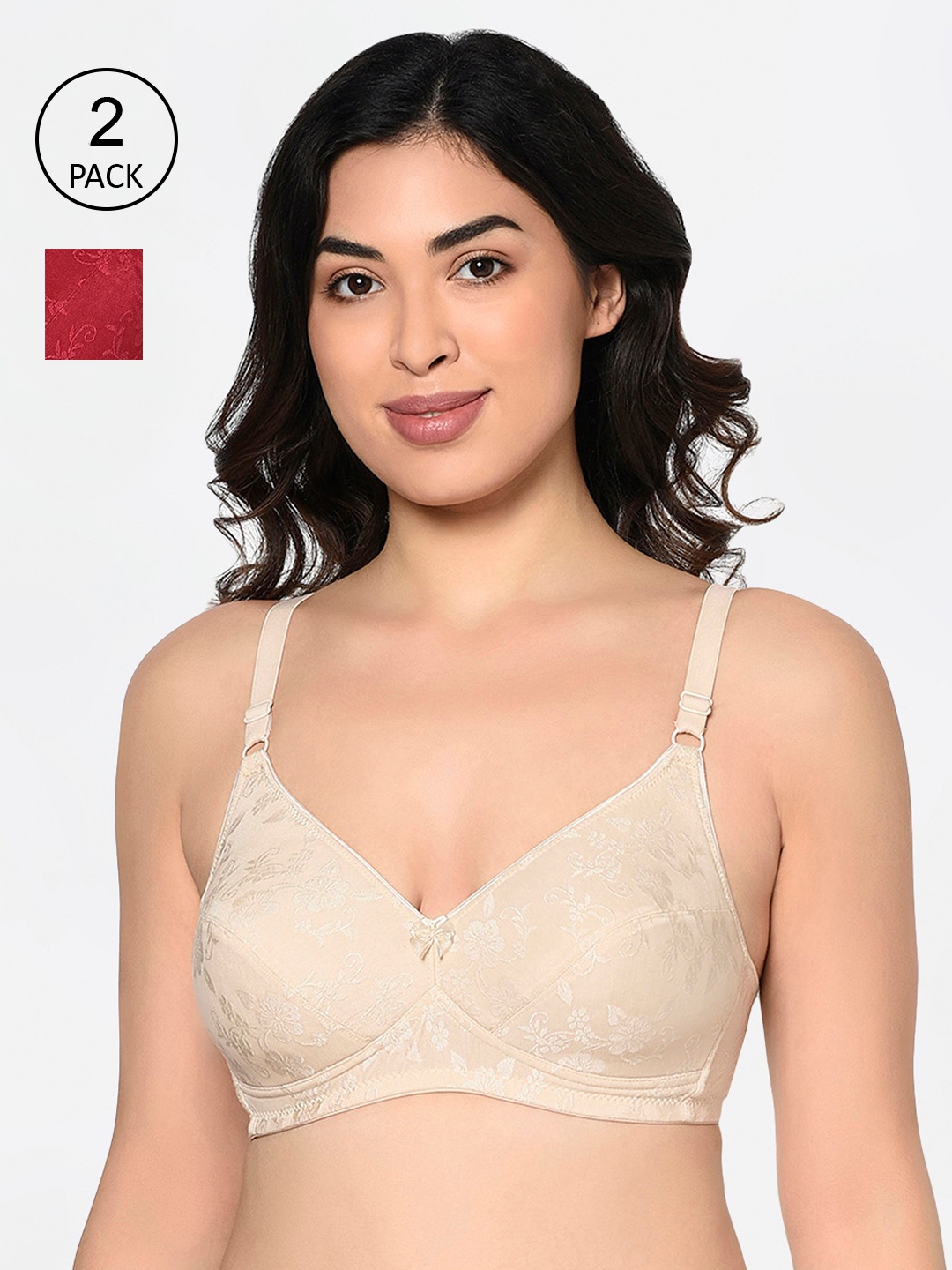 Bodycare Pack Of 2 Self Design Non-Wired Lightly Padded Everyday Bras 6579MHS-2PCS, Maroon
Bodycare Pack Of 2 Self Design Non-Wired Lightly Padded Everyday Bras 6579MHS-2PCS, Maroon