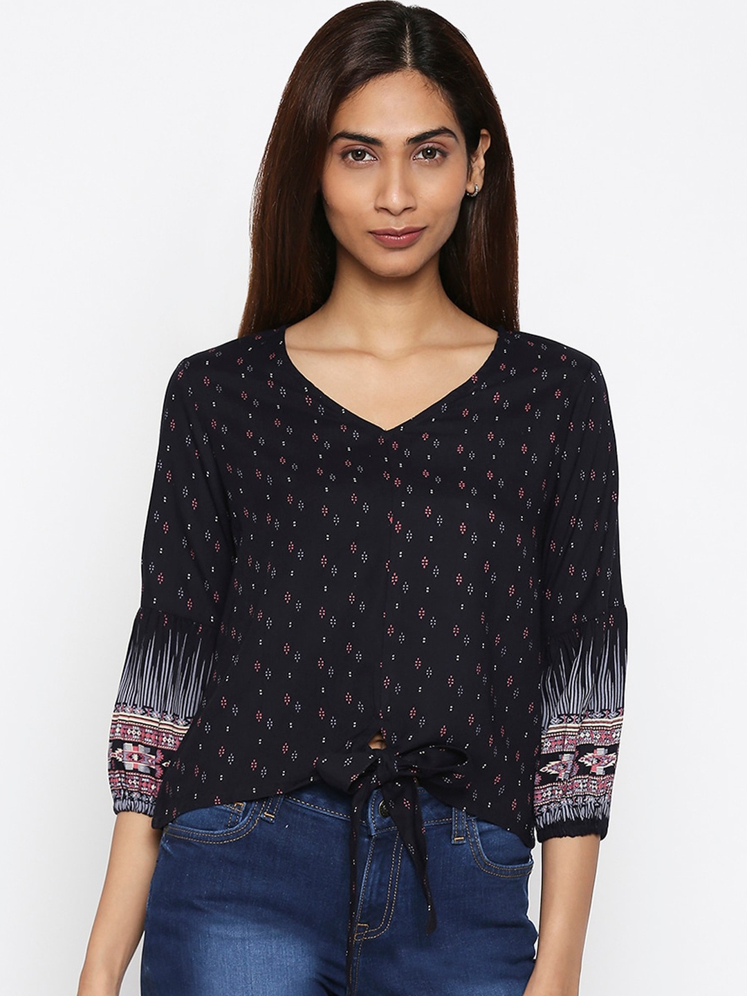 People Women Black Printed Top