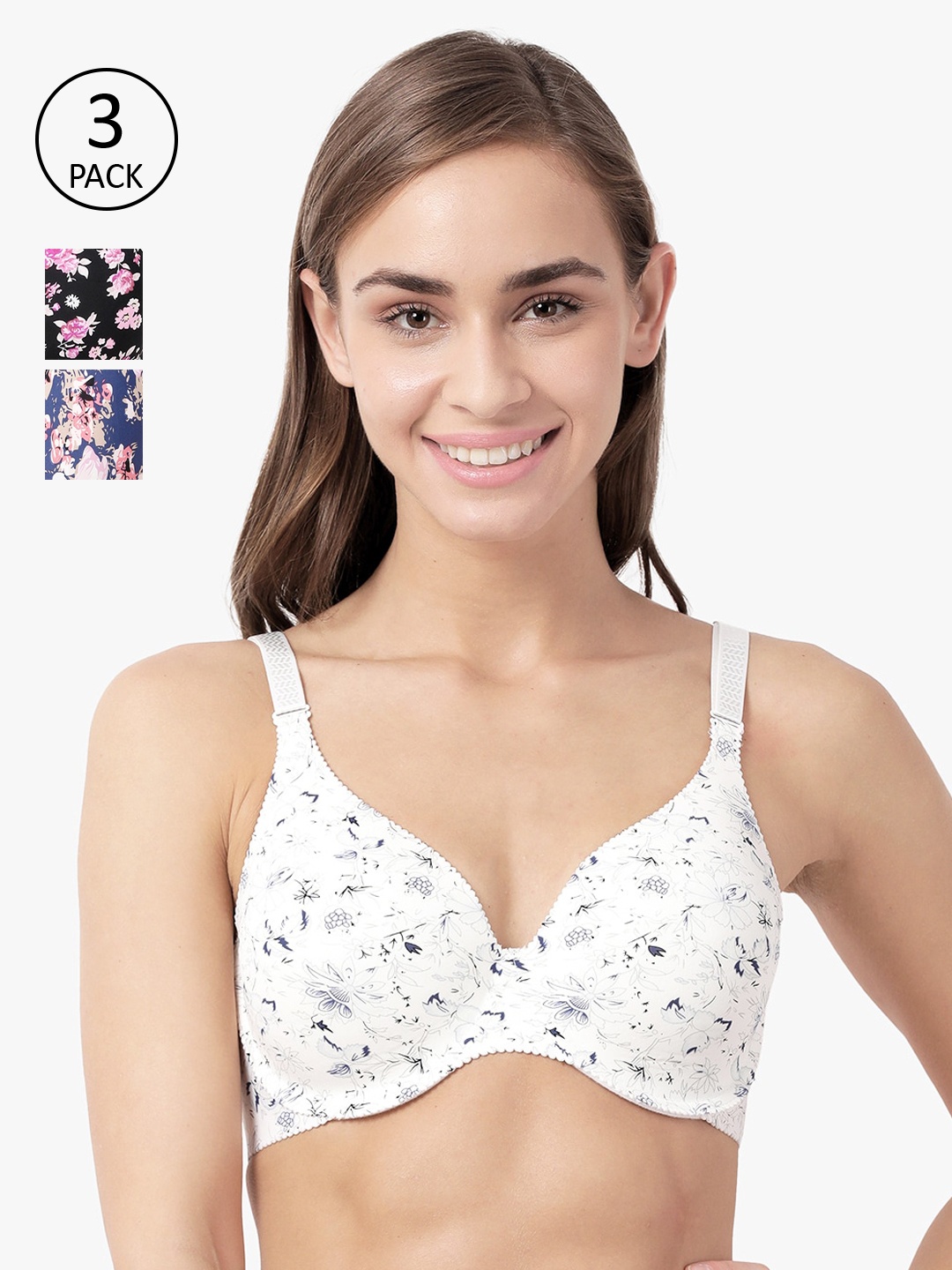 shyaway Multicoloured Set of 3 Printed Underwired Lightly Padded Everyday Bra shya-com-218, Multi
shyaway Multicoloured Set of 3 Printed Underwired Lightly Padded Everyday Bra shya-com-218, Multi