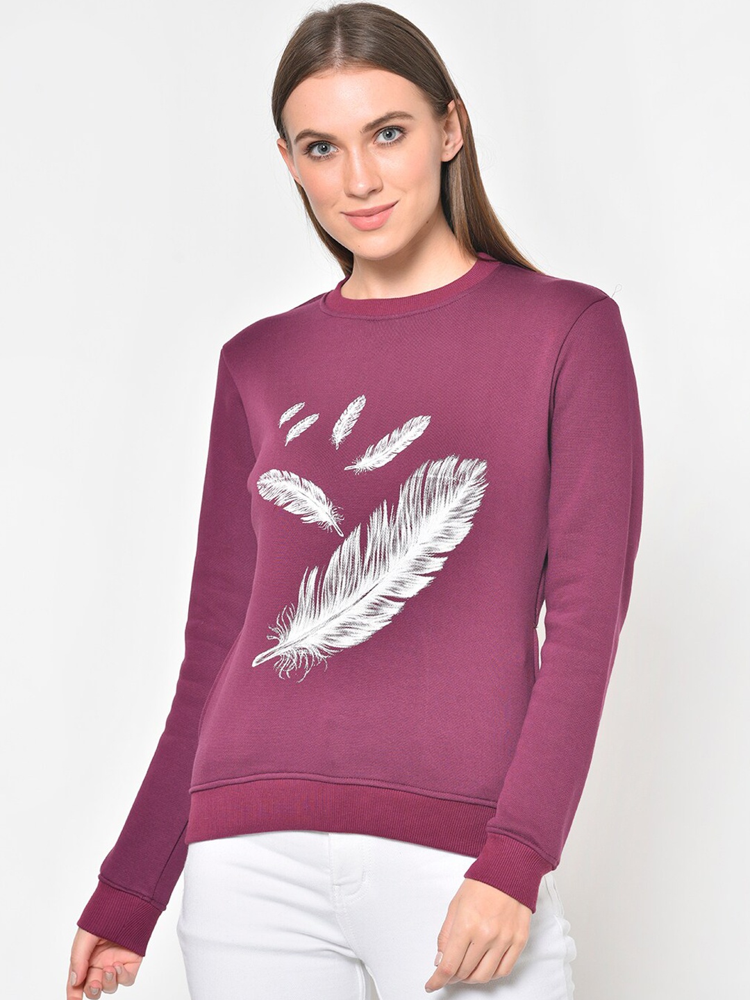Hapuka Women Purple Printed Sweatshirt