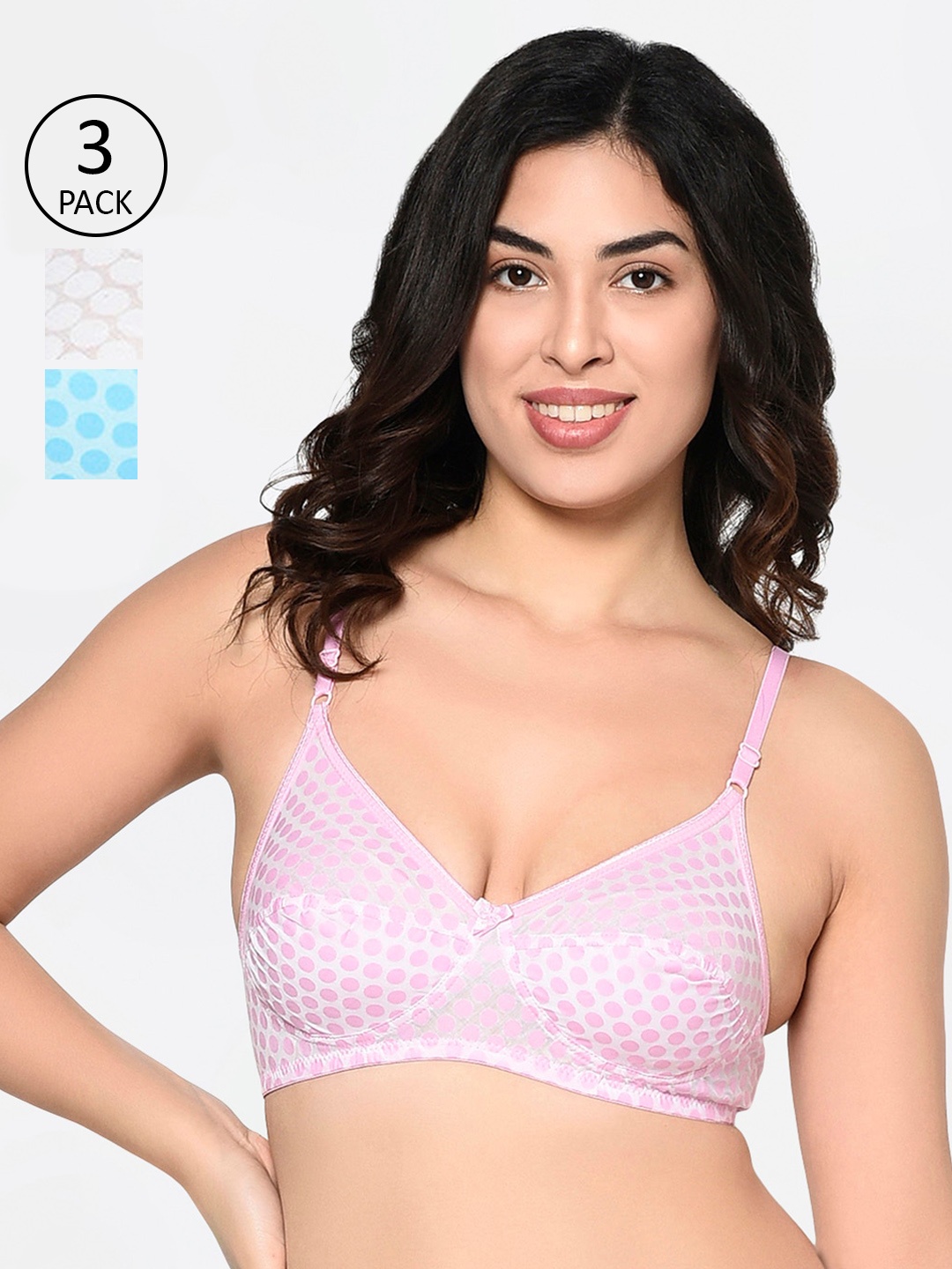 Bodycare Pack of 3 Printed Non-Wired Non Padded Everyday Bra 1560PISKYPURW-4PCS, Pink
Bodycare Pack of 3 Printed Non-Wired Non Padded Everyday Bra 1560PISKYPURW-4PCS, Pink