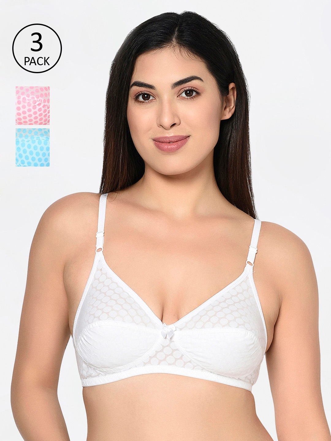 Bodycare Pack Of 3 White & Pink Printed Non-Wired Non Padded Everyday Bra 1560PISKYW-3PCS
Bodycare Pack Of 3 White & Pink Printed Non-Wired Non Padded Everyday Bra 1560PISKYW-3PCS