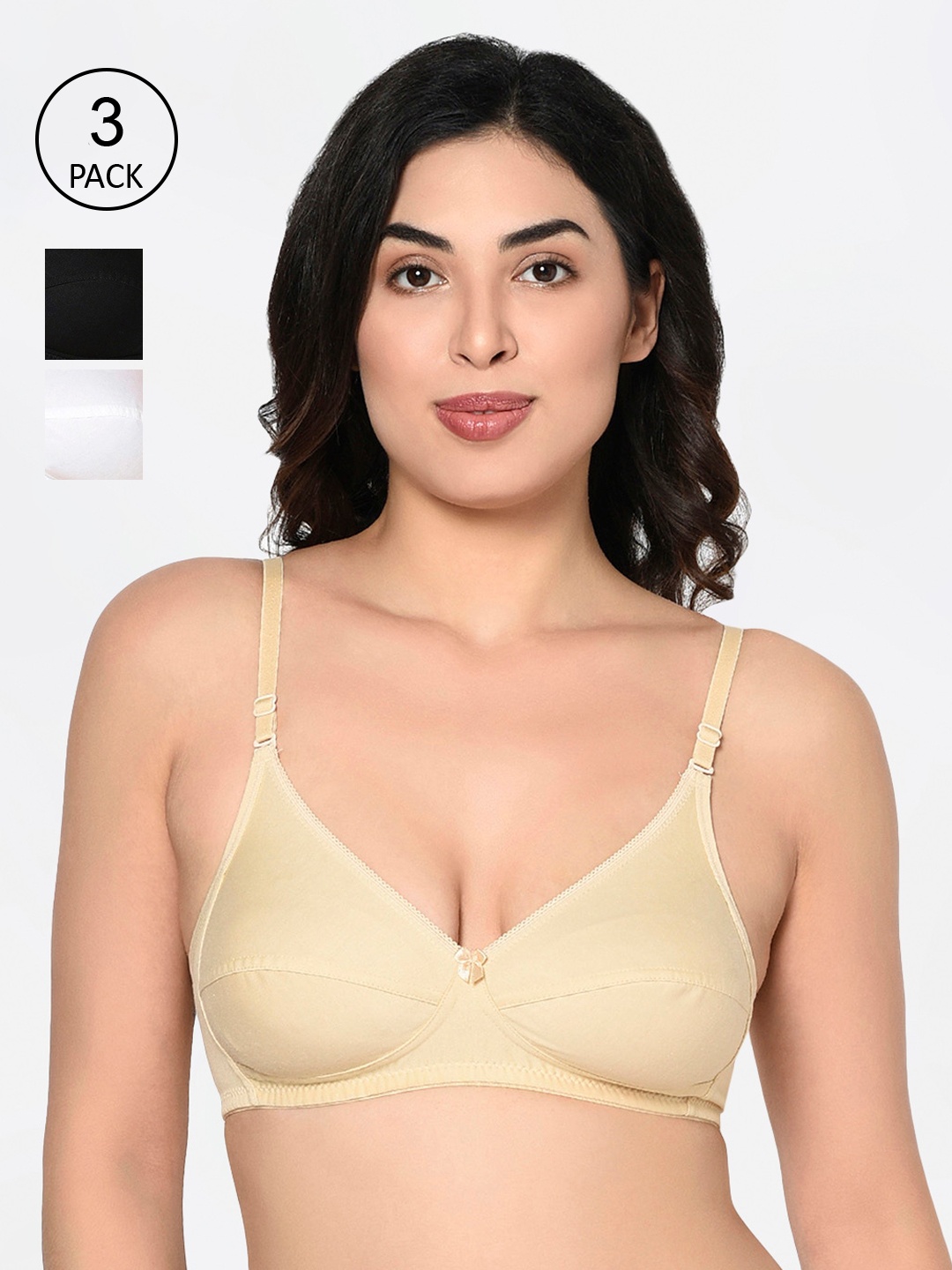 Bodycare Pack of 3 Solid Non-Wired Non Padded Everyday Pure Cotton Bras 1567BSW-3PCS, Black
Bodycare Pack of 3 Solid Non-Wired Non Padded Everyday Pure Cotton Bras 1567BSW-3PCS, Black