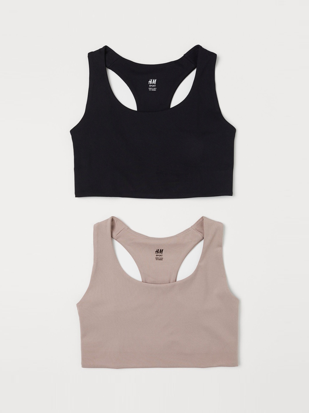 H&M Women Black & Pink 2 Medium Support Sports Bras 0931999001