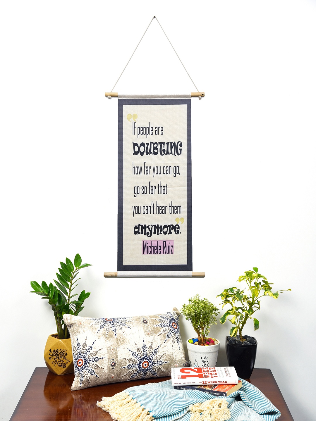 BELLA TRUE Set Of 3 Digital Printed Wall Hangings, Red