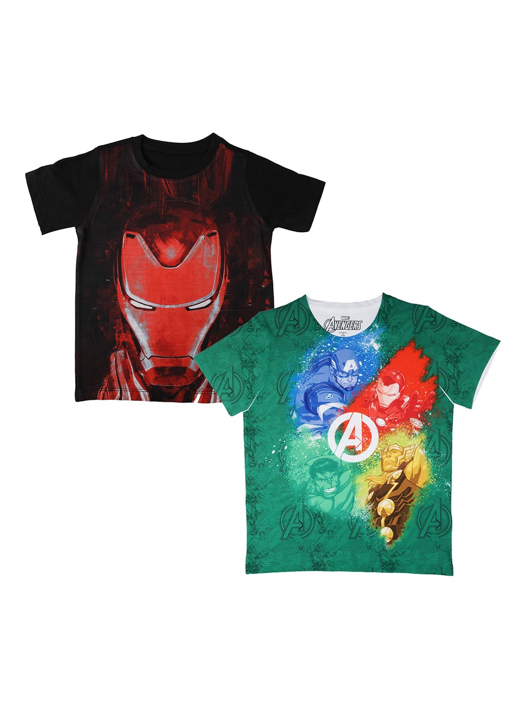 Marvel by Wear Your Mind Boys Pack of 2 Printed Round Neck Pure Cotton T-shirt, Black
Marvel by Wear Your Mind Boys Pack of 2 Printed Round Neck Pure Cotton T-shirt, Black