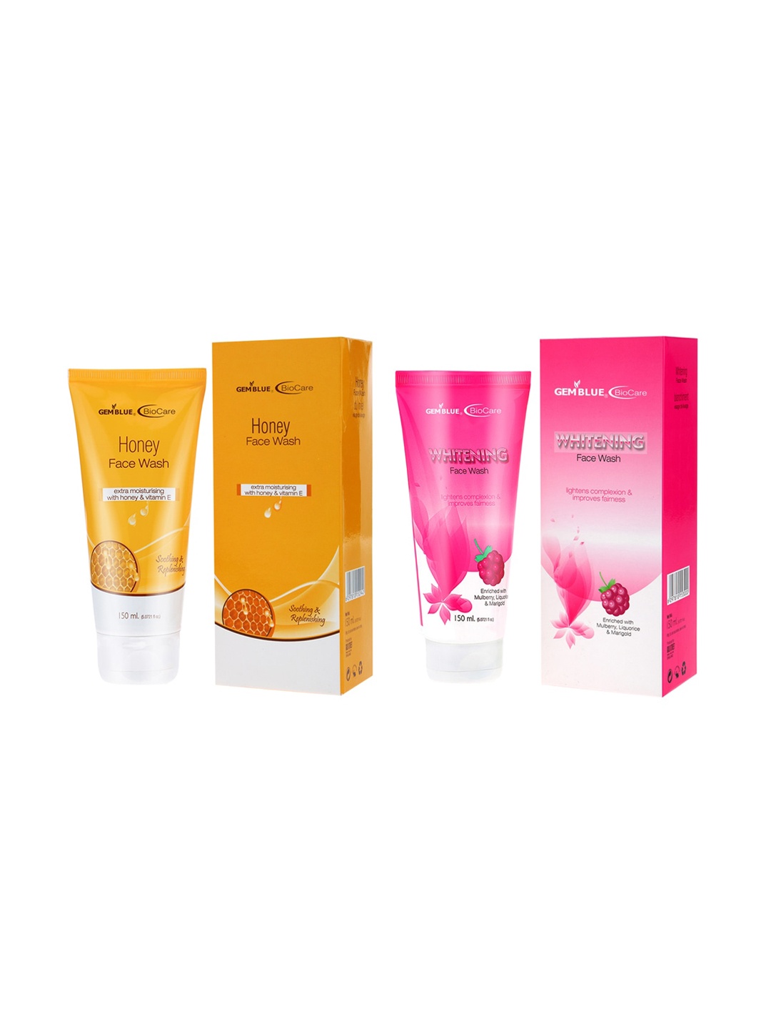 GEMBLUE BioCare Combo of 2 Honey Face Wash & Whitening Face Wash - 150 ml each, Orange
GEMBLUE BioCare Combo of 2 Honey Face Wash & Whitening Face Wash - 150 ml each, Orange