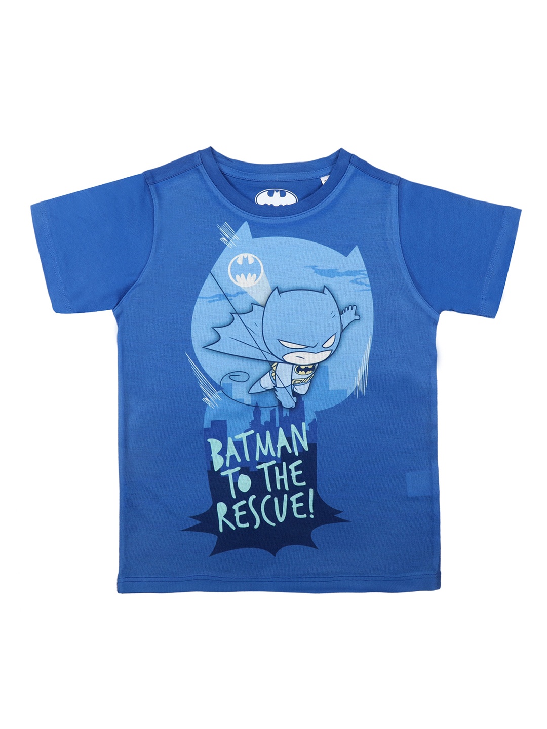 Batman Boys Blue Printed Round Neck T-shirt