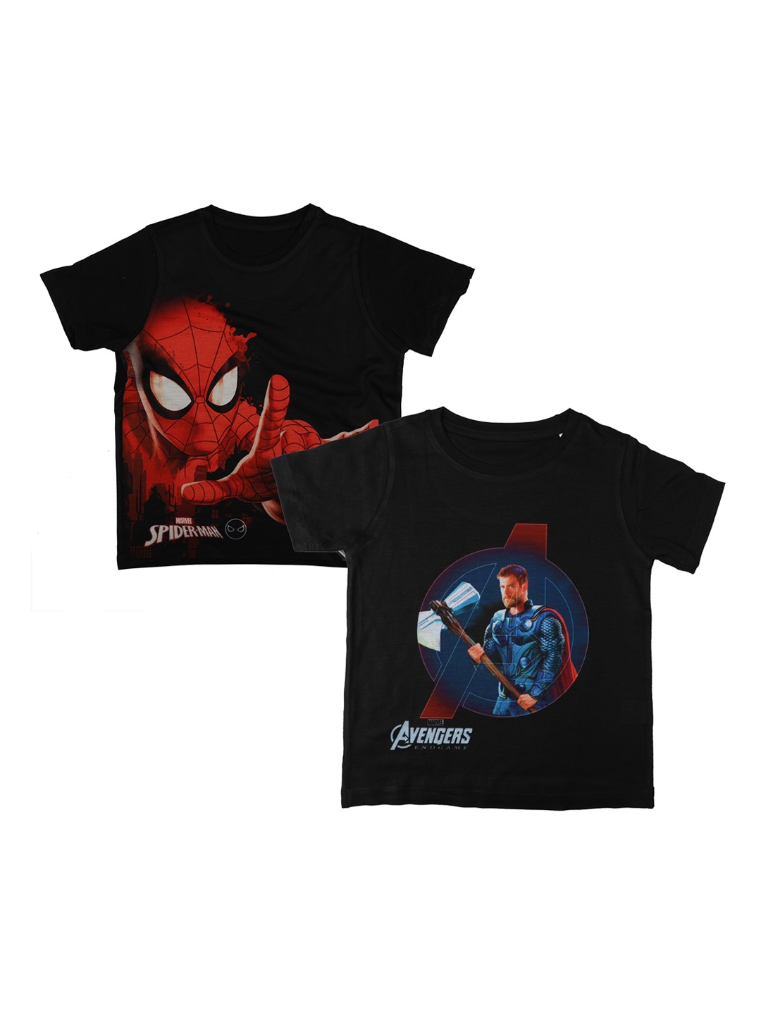 Marvel by Wear Your Mind Boys Pack Of 2 Black Avengers Spiderman Printed Round Neck T-shirts
Marvel by Wear Your Mind Boys Pack Of 2 Black Avengers Spiderman Printed Round Neck T-shirts