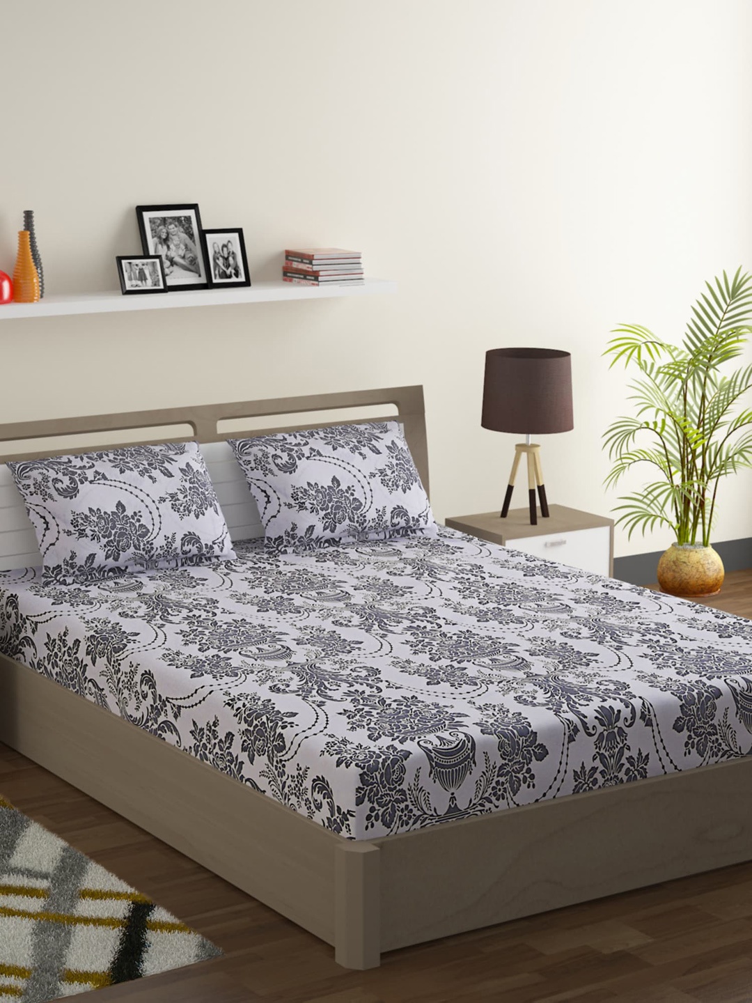 SWAYAM White & Black Ethnic Motifs 120 TC Cotton 1 Extra Large Bedsheet with 2 Pillow Covers
SWAYAM White & Black Ethnic Motifs 120 TC Cotton 1 Extra Large Bedsheet with 2 Pillow Covers