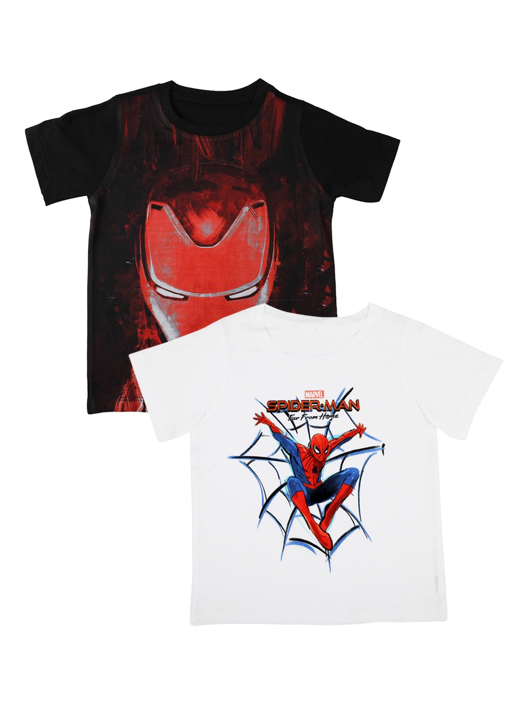 Marvel by Wear Your Mind Boys Pack of 2 Printed Round Neck Pure Cotton T-shirt, Black
Marvel by Wear Your Mind Boys Pack of 2 Printed Round Neck Pure Cotton T-shirt, Black
