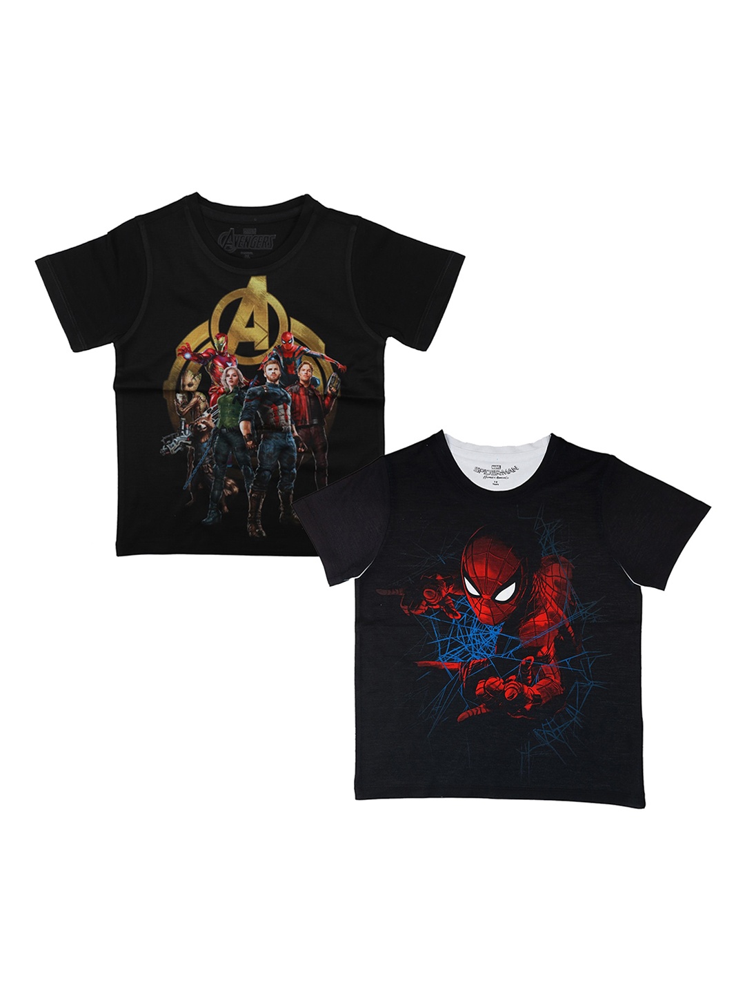 Marvel by Wear Your Mind Boys Pack of 2 Printed Round Neck Pure Cotton T-shirt, Black
Marvel by Wear Your Mind Boys Pack of 2 Printed Round Neck Pure Cotton T-shirt, Black