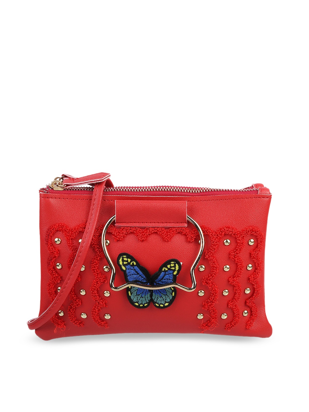 WALKWAY by Metro Red Embellished Sling Bag