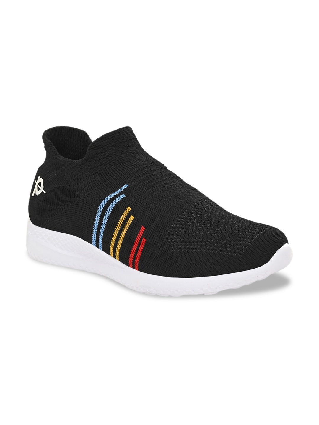 Provogue Men Black Woven Design Slip-On Sneakers