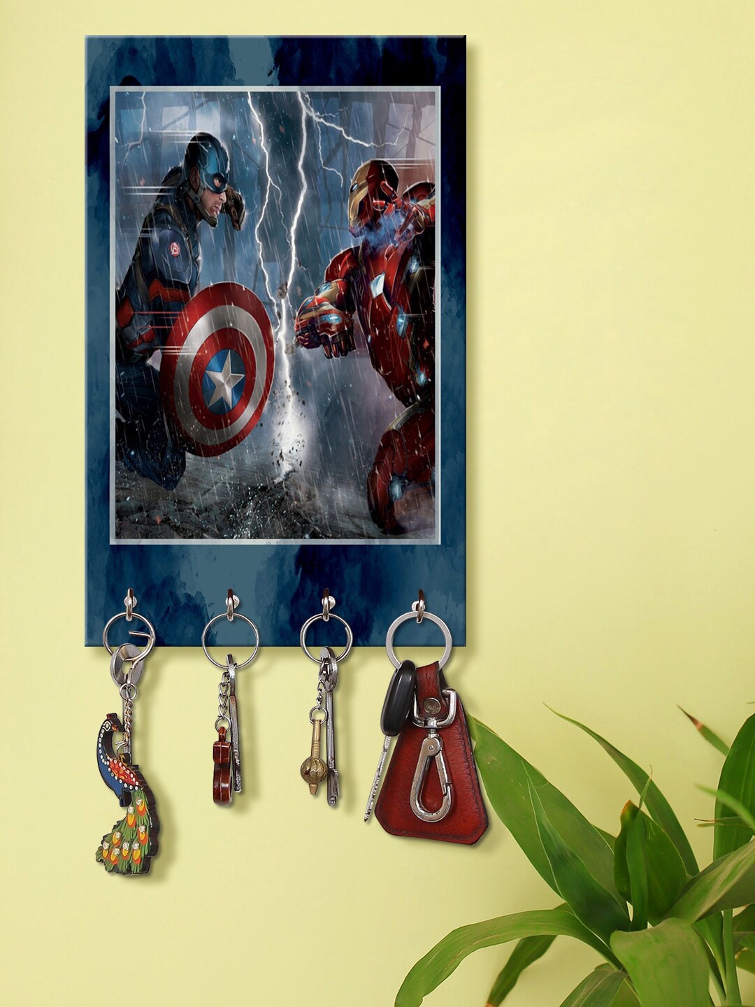 999Store Navy Blue & Red Captain American With Iron Man Fighting Printed Key Holder With 4 Hooks
999Store Navy Blue & Red Captain American With Iron Man Fighting Printed Key Holder With 4 Hooks