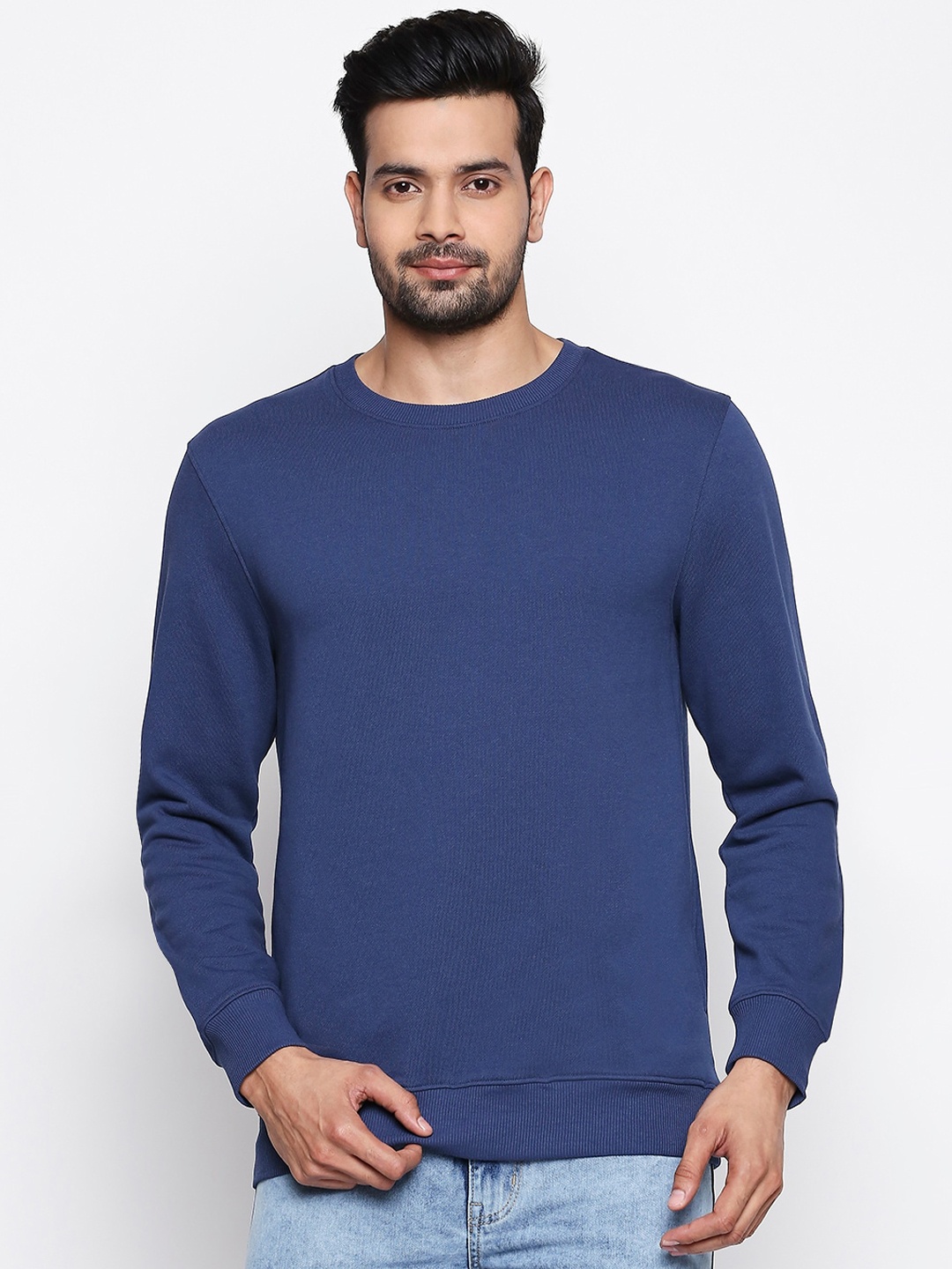 BYFORD by Pantaloons Men Blue Solid Sweatshirt