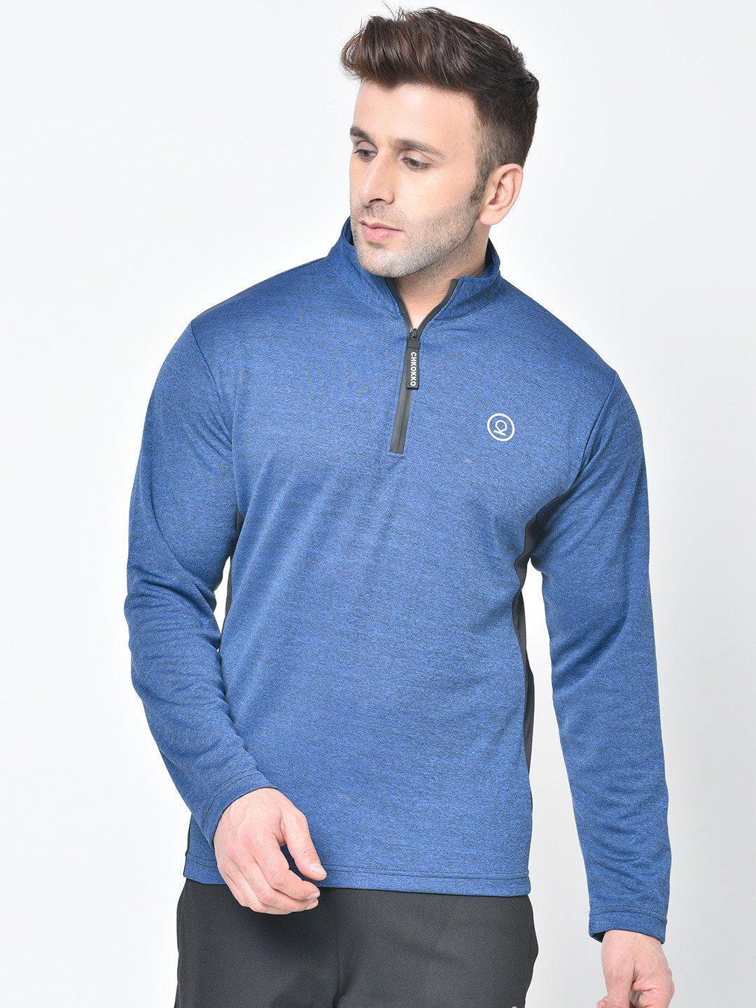 CHKOKKO Men Blue Solid High Neck Gym T -Shirt
CHKOKKO Men Blue Solid High Neck Gym T -Shirt