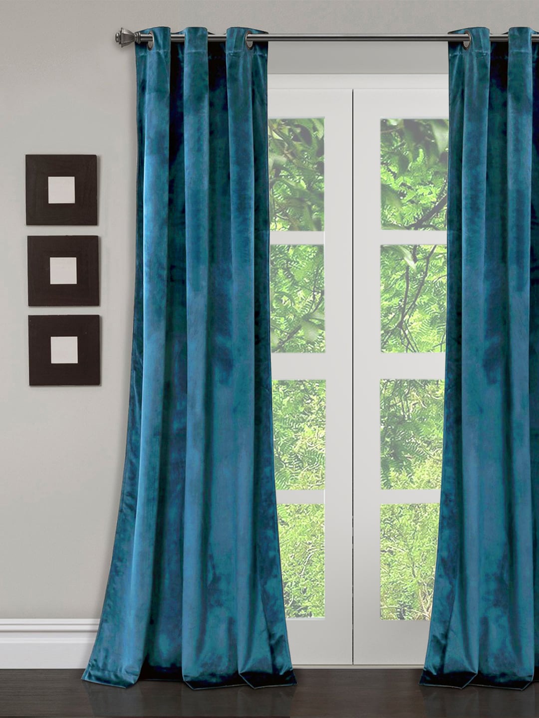 eyda Blue Solid Sustainable Long Door Curtain