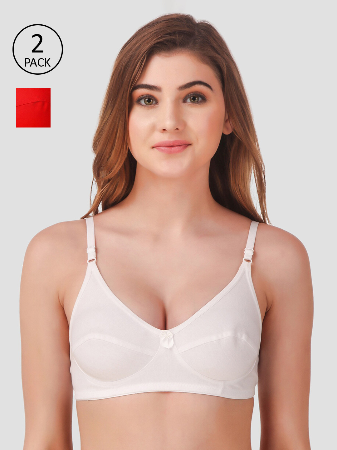 Fasense Women Pack Of 2 Solid Non Padded Non-Wired All Day Comfort Everyday Bra BVCOM015A, Red
Fasense Women Pack Of 2 Solid Non Padded Non-Wired All Day Comfort Everyday Bra BVCOM015A, Red