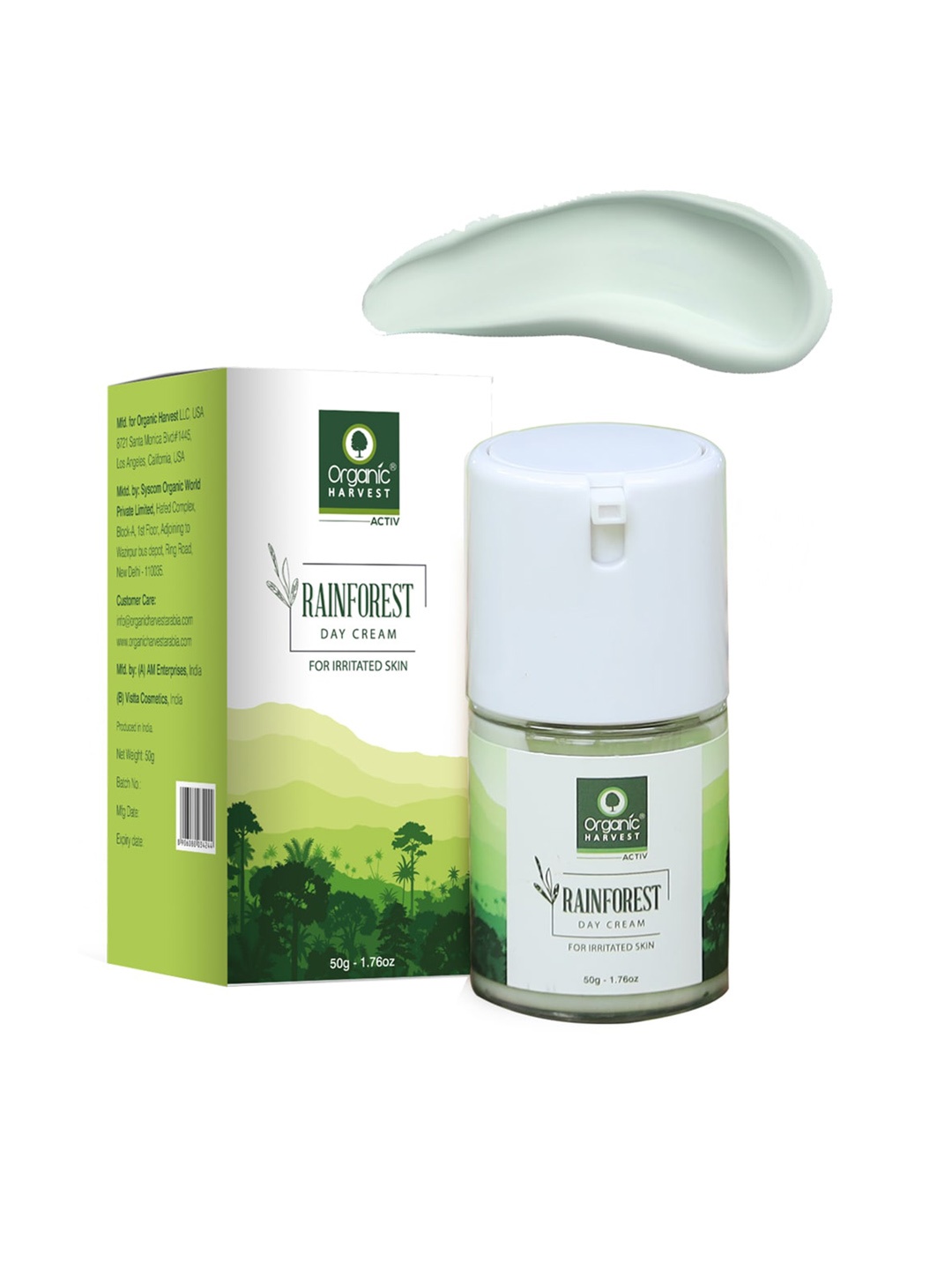 Organic Harvest Rainforest Day Cream 50 g, Green