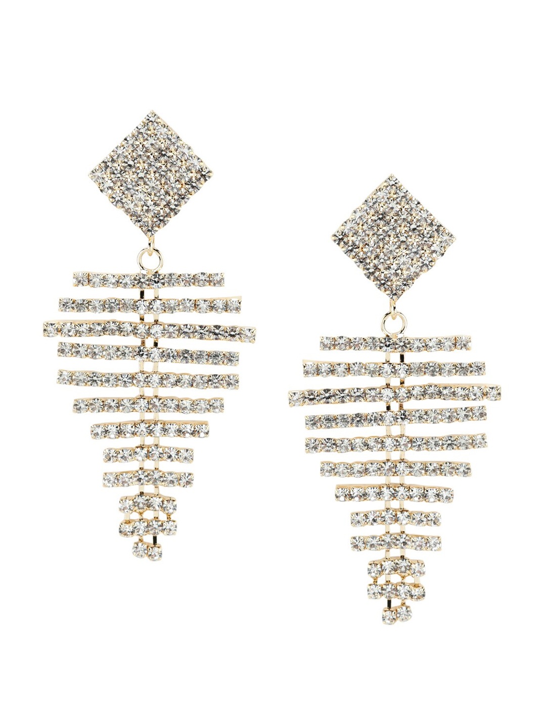 Kazo Silver-Toned Contemporary Drop Earrings
