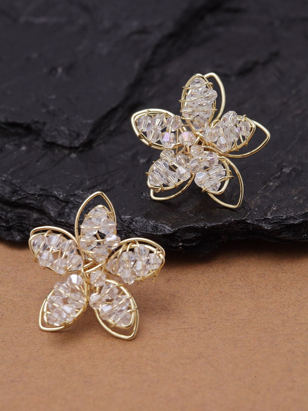 Ferosh Gold-Toned Contemporary Studs
