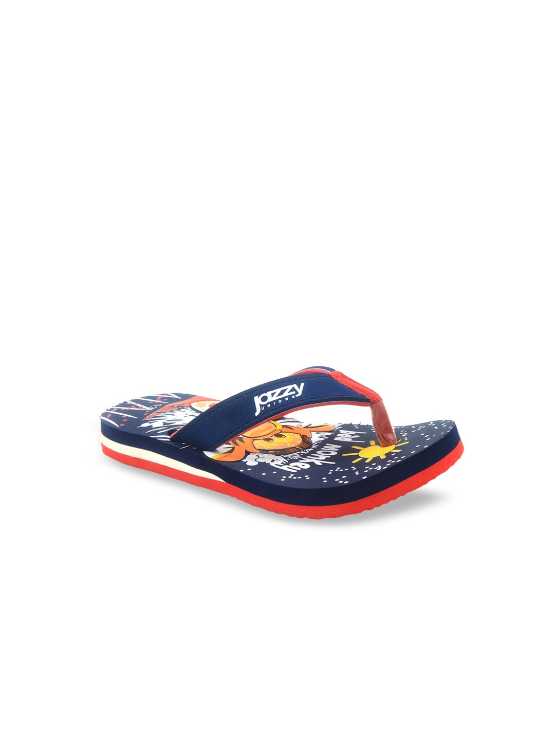 Jazzy Juniors Boys Navy Blue & Red Printed Slip-On