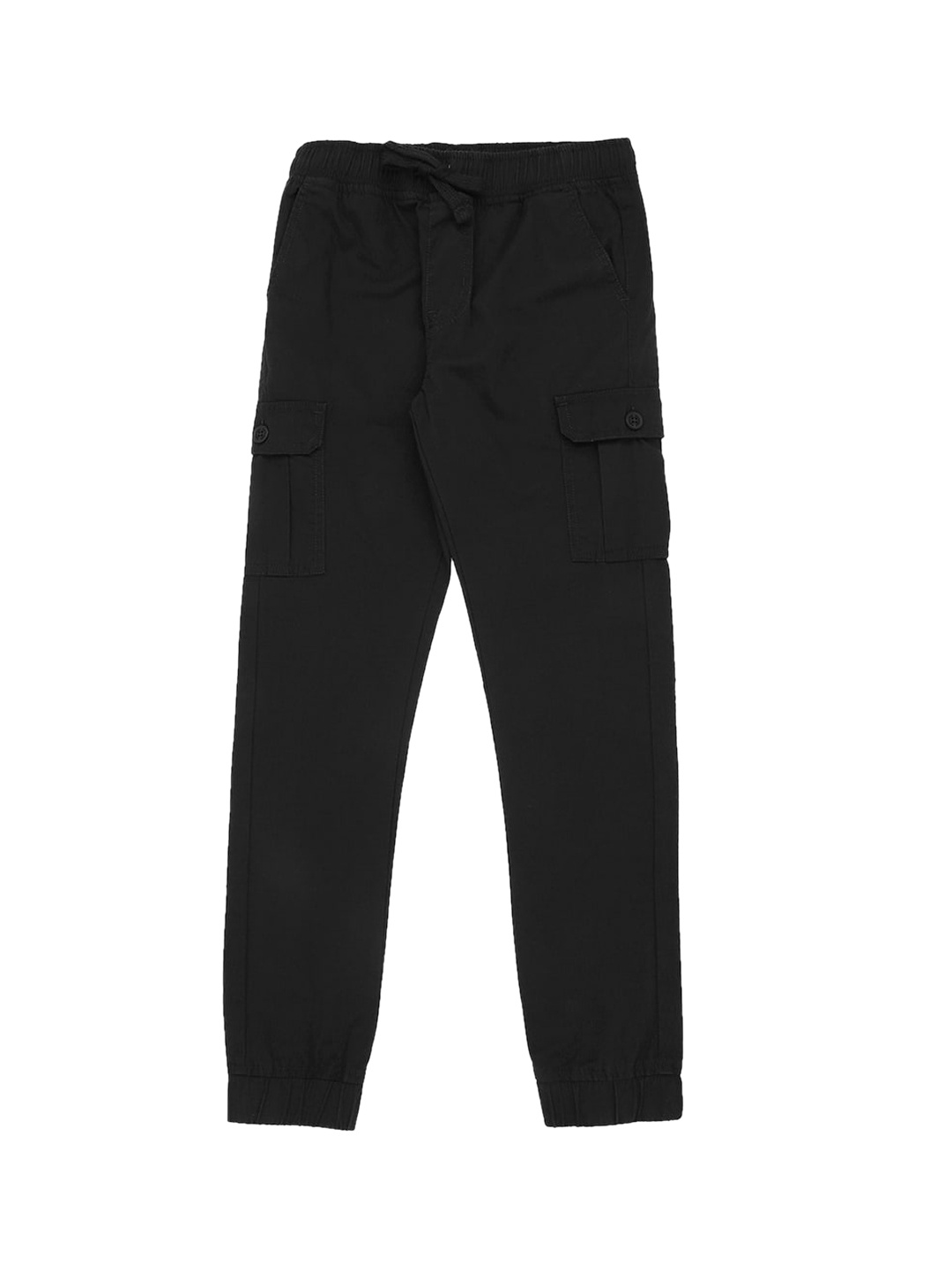 Pantaloons Junior Boys Black Regular Fit Solid Cotton Joggers