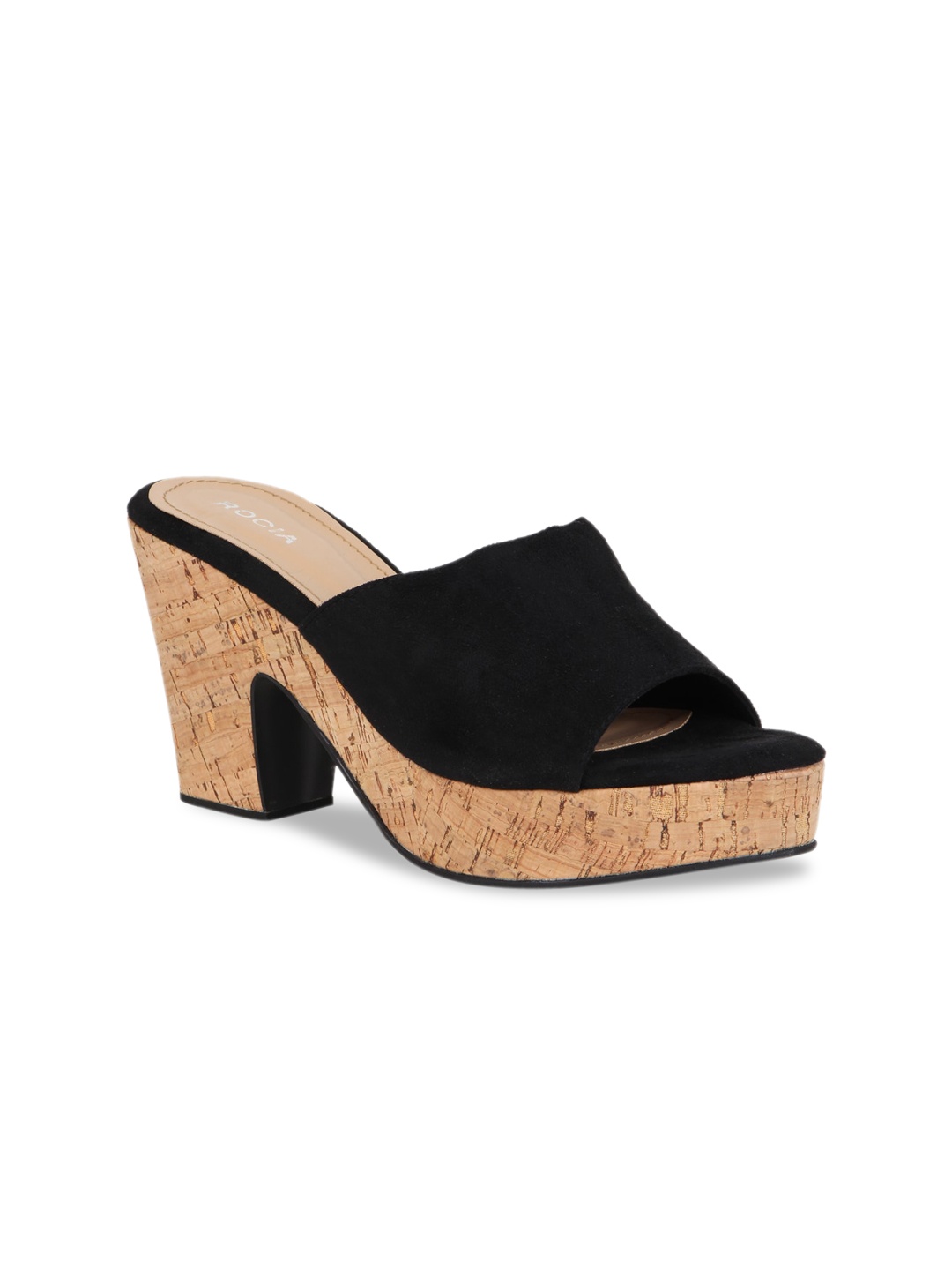 Rocia Women Black Solid Sandals
