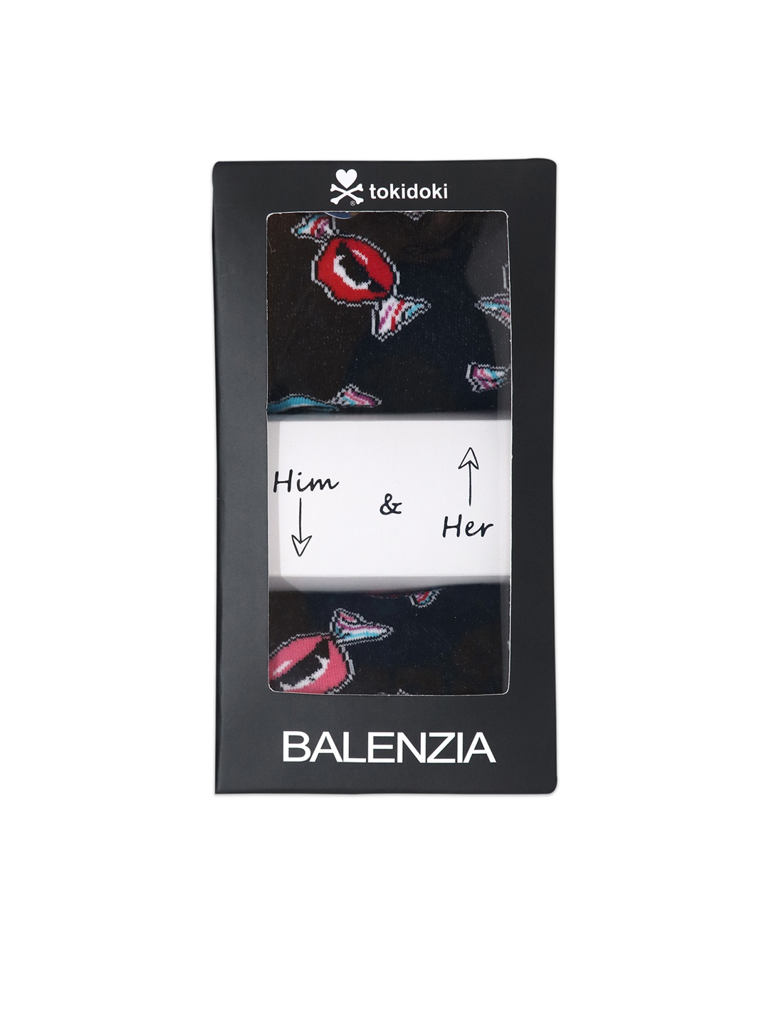 Balenzia Unisex Pack Of 2 Black & Red Patterned Tokidoki Him & Her Socks With A Gift Box
Balenzia Unisex Pack Of 2 Black & Red Patterned Tokidoki Him & Her Socks With A Gift Box