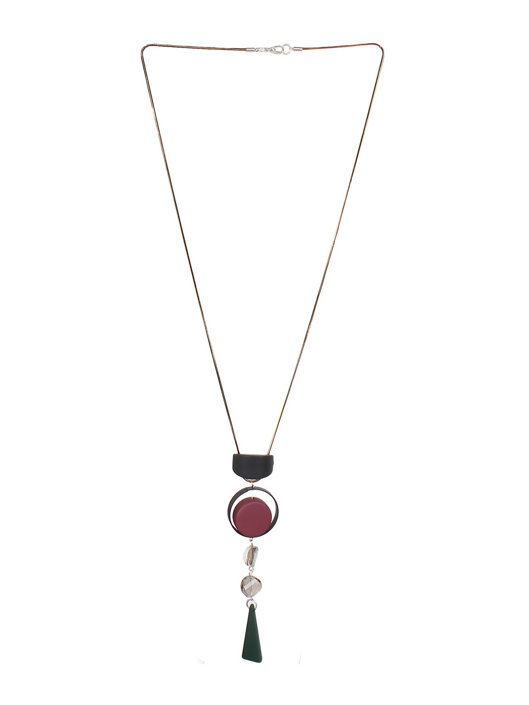 Mali Fionna Black & Maroon Tasselled Necklace