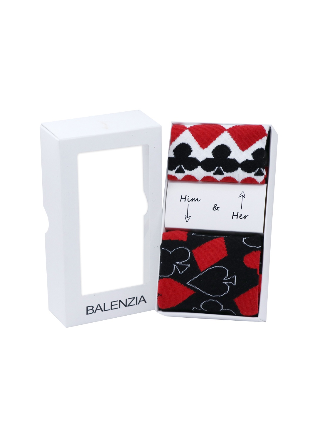 Balenzia Unisex Pack Of 2 Patterned Special Edition Poker Him & Her Socks With Gift Box, Black
Balenzia Unisex Pack Of 2 Patterned Special Edition Poker Him & Her Socks With Gift Box, Black
