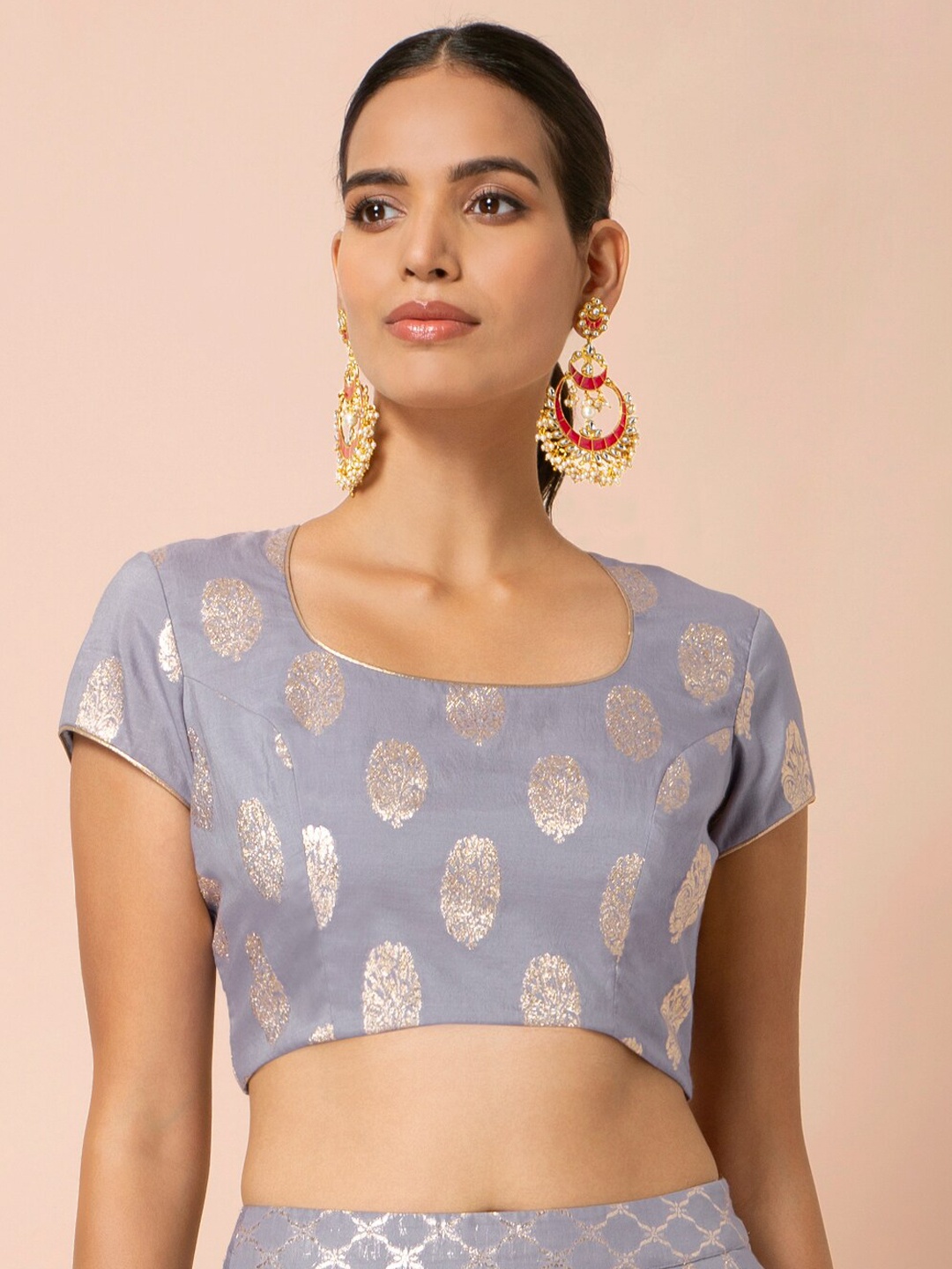 INDYA Women Lavender Fitted Crop Top