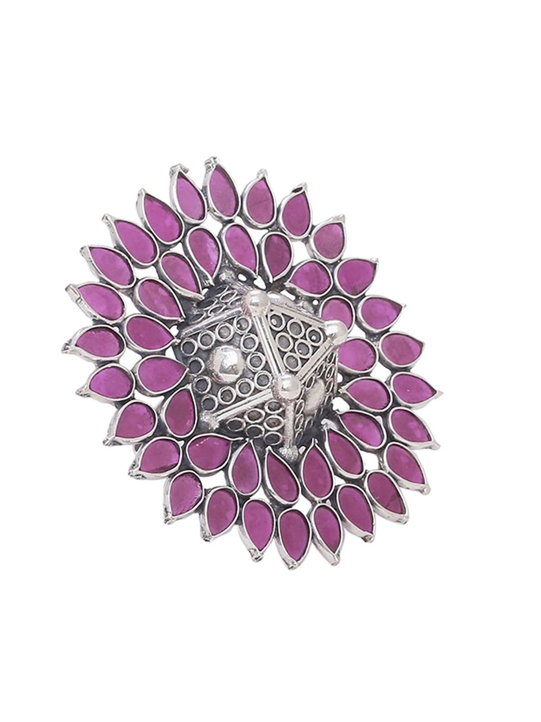 Silvermerc Designs Sterling Silver Silver-Toned & Pink Kundan Studded Handcrafted Finger Ring
Silvermerc Designs Sterling Silver Silver-Toned & Pink Kundan Studded Handcrafted Finger Ring