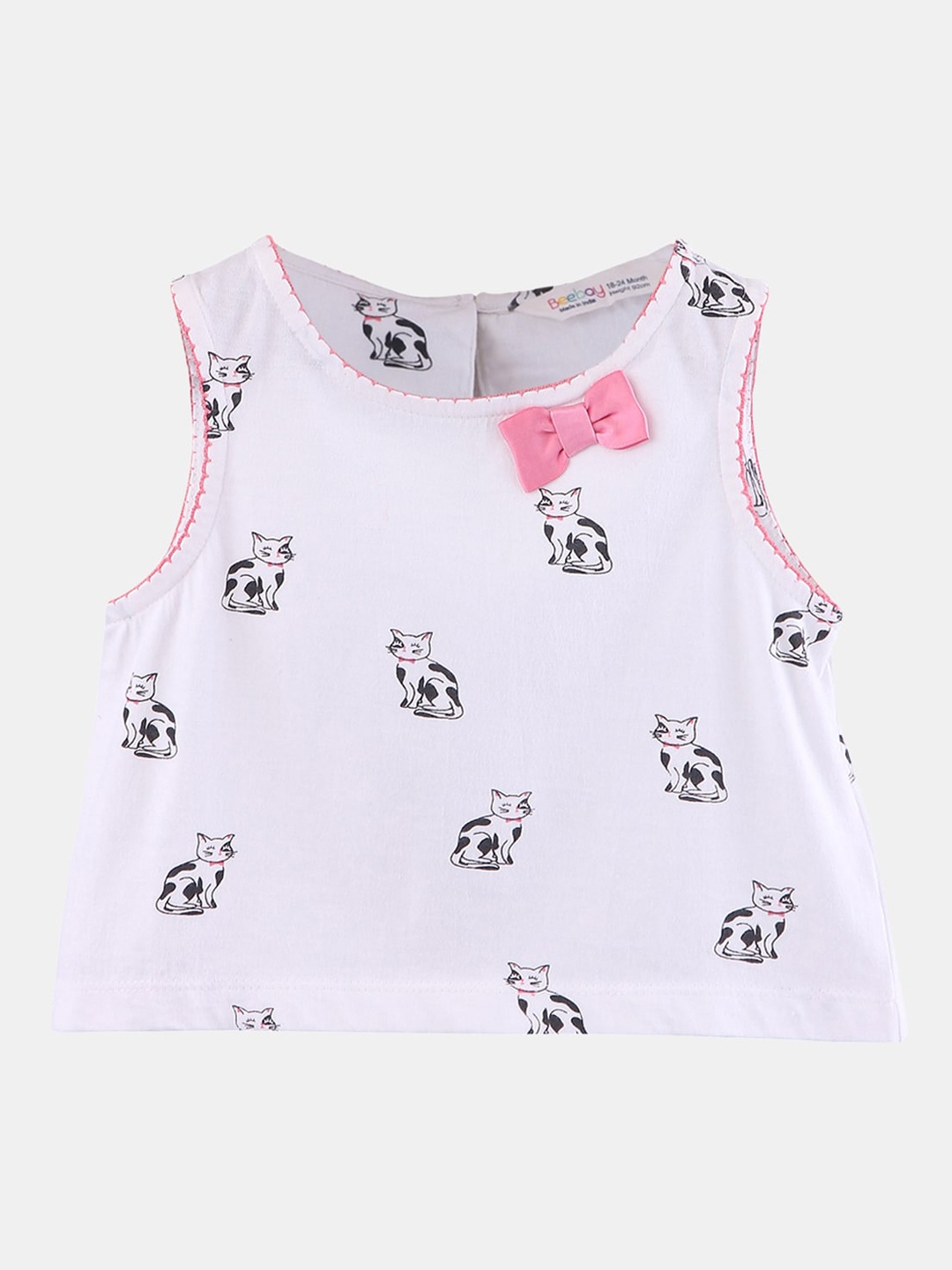 Beebay Girls White Printed Top