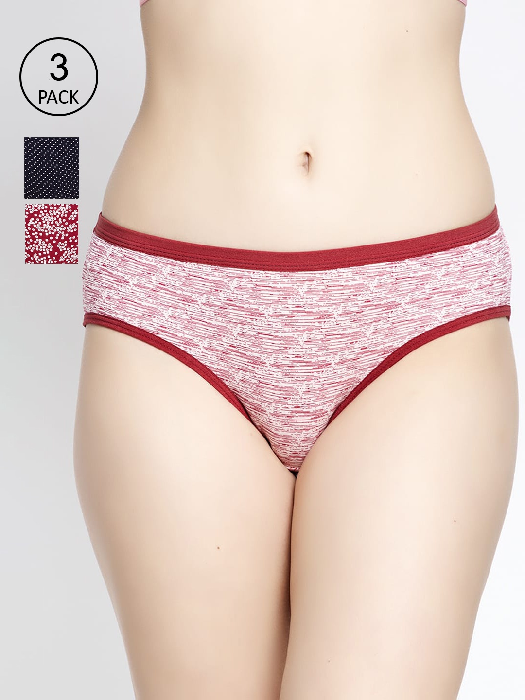 GRACIT Women Pack Of 3 Assorted Hipster Briefs PW27-01-03-14