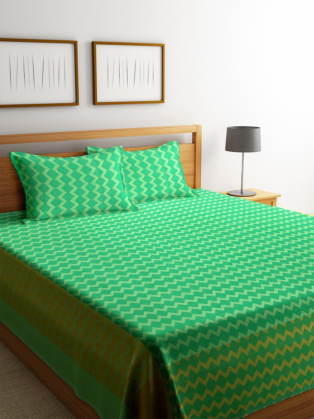 KLOTTHE Green & Yellow Woven Design Double King Bed Cover With 2 Pillow Covers
KLOTTHE Green & Yellow Woven Design Double King Bed Cover With 2 Pillow Covers