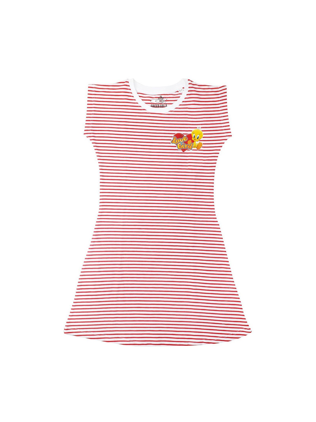 Looney Tunes Red Striped A-Line Dress