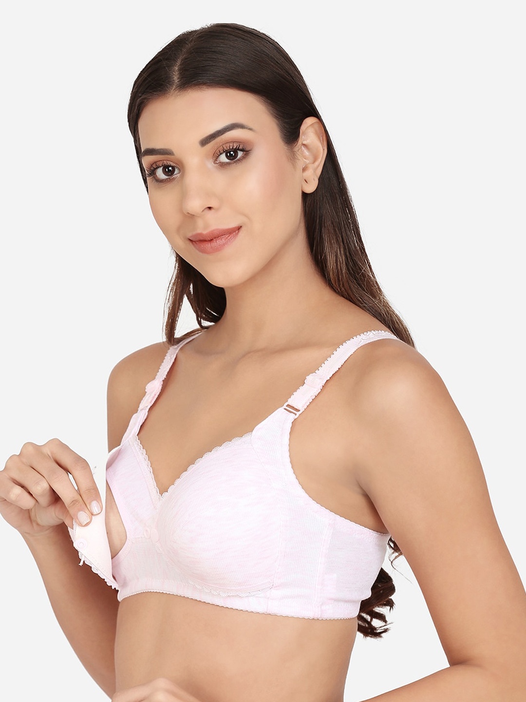 MAMMA PRESTO Women Pink Non-Wired Lightly Padded Maternity Nursing Bra MPF-37 PINK-C21