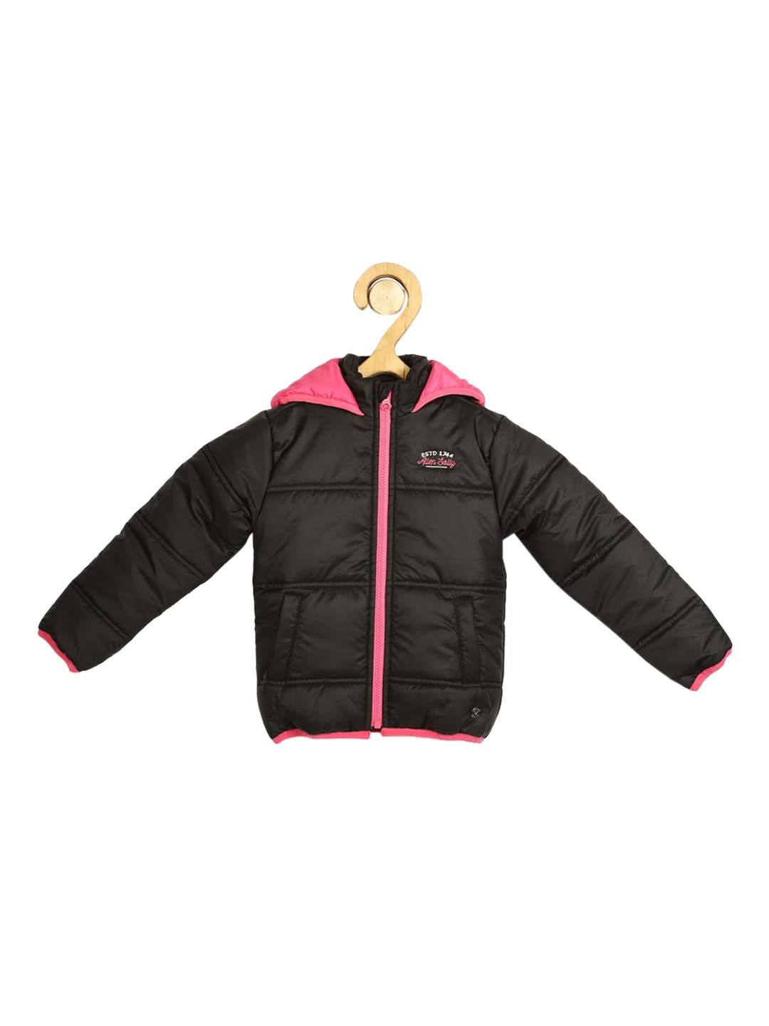 Allen Solly Junior Girls Black Solid Puffer Jacket