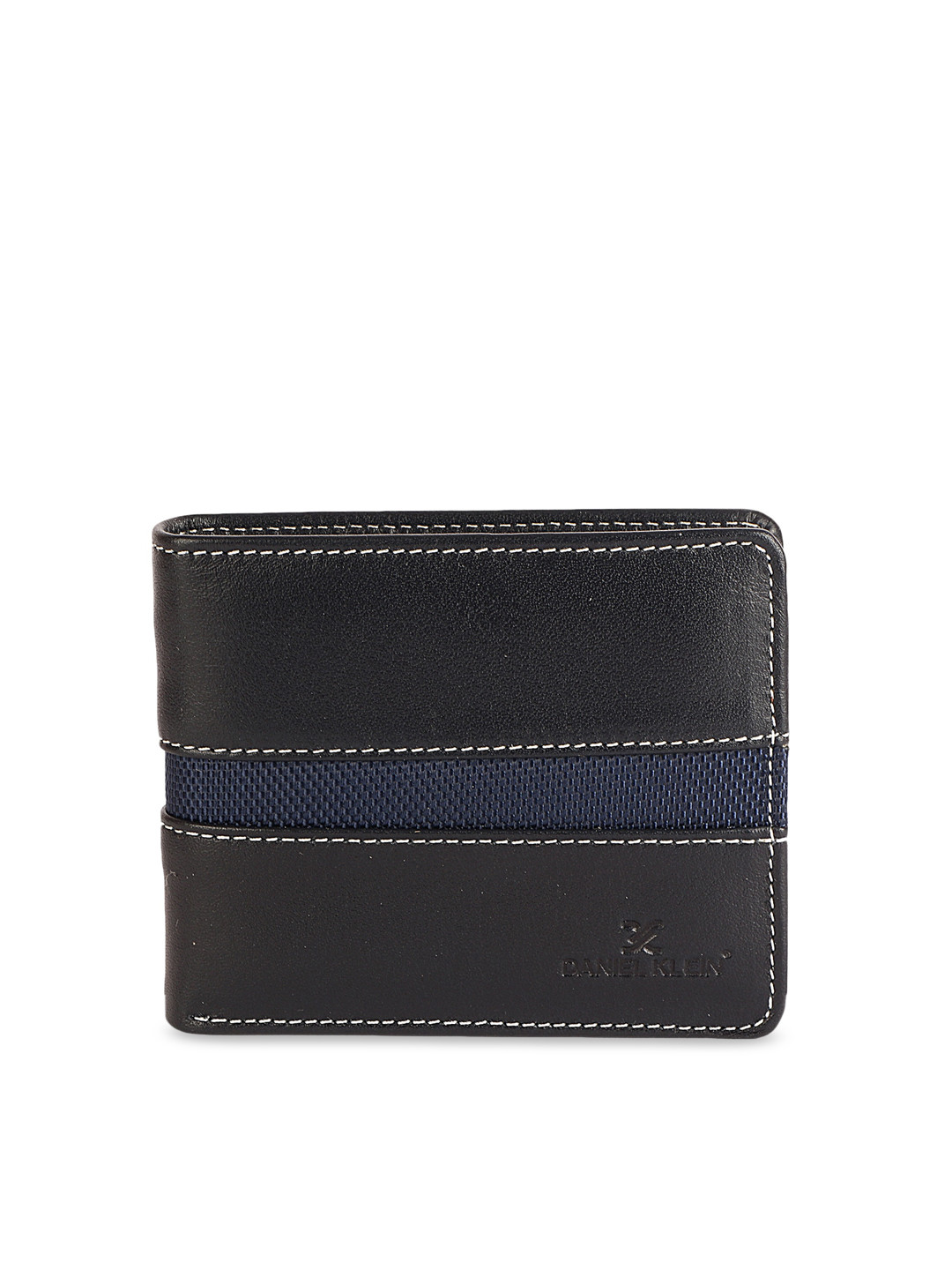 Daniel Klein Men Blue & Black Solid Two Fold Wallet 
Daniel Klein Men Blue & Black Solid Two Fold Wallet