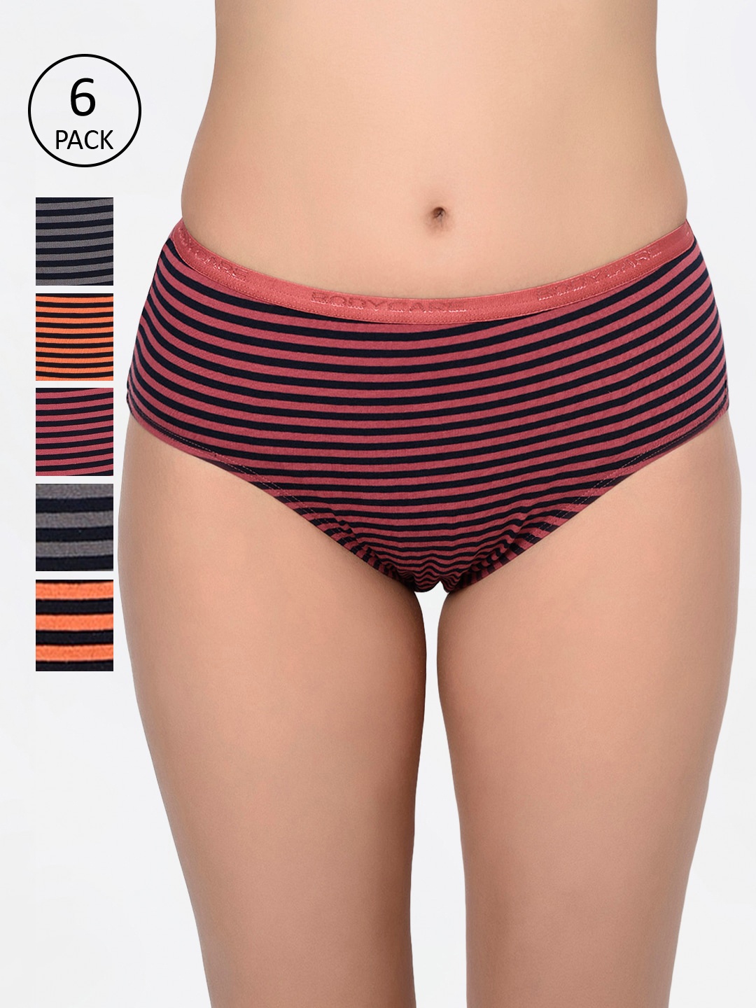 Bodycare Women Pack Of 6 Assorted Hipster Briefs 9556