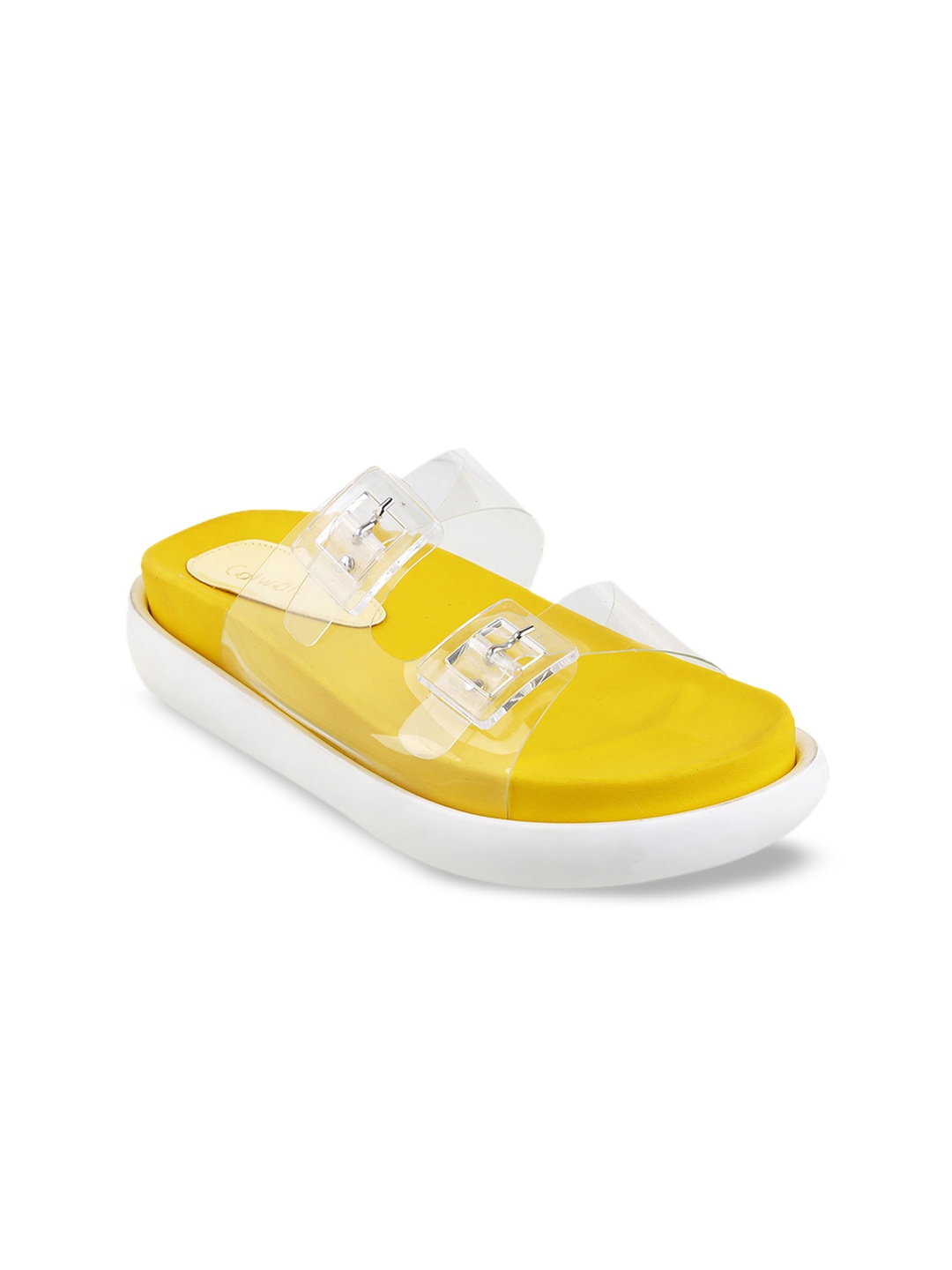 Catwalk Women Transparent Solid PU Open Toe Flats