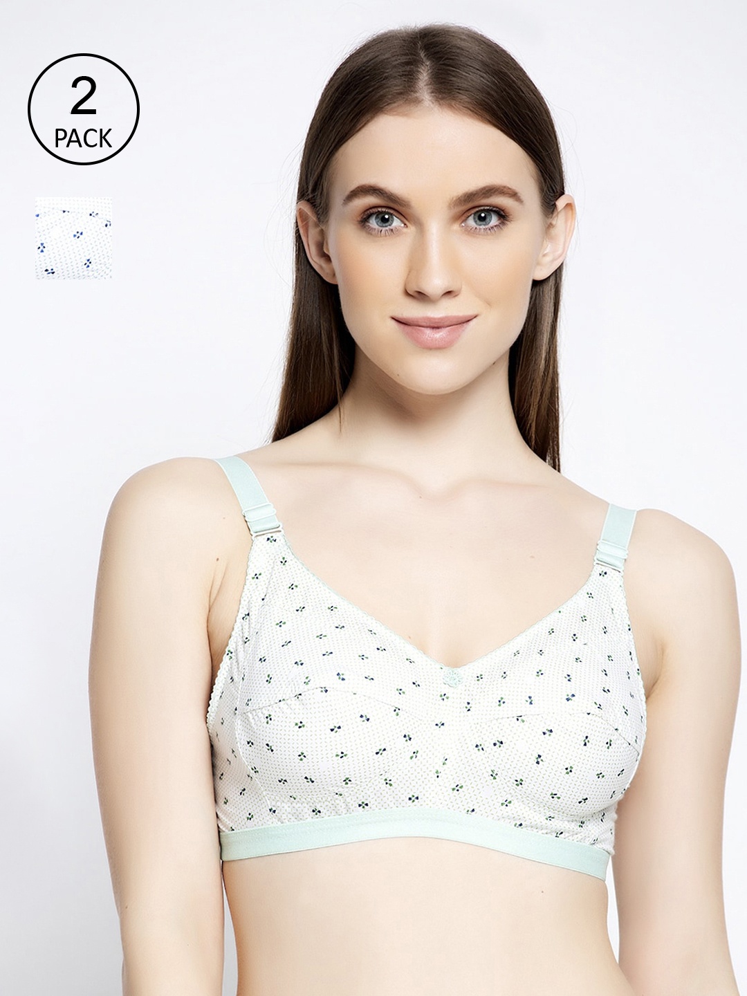 GRACIT Pack Of 2 Green & White Printed Non-Wired Non Padded Balconette Bra PW30-05-13-30C
GRACIT Pack Of 2 Green & White Printed Non-Wired Non Padded Balconette Bra PW30-05-13-30C