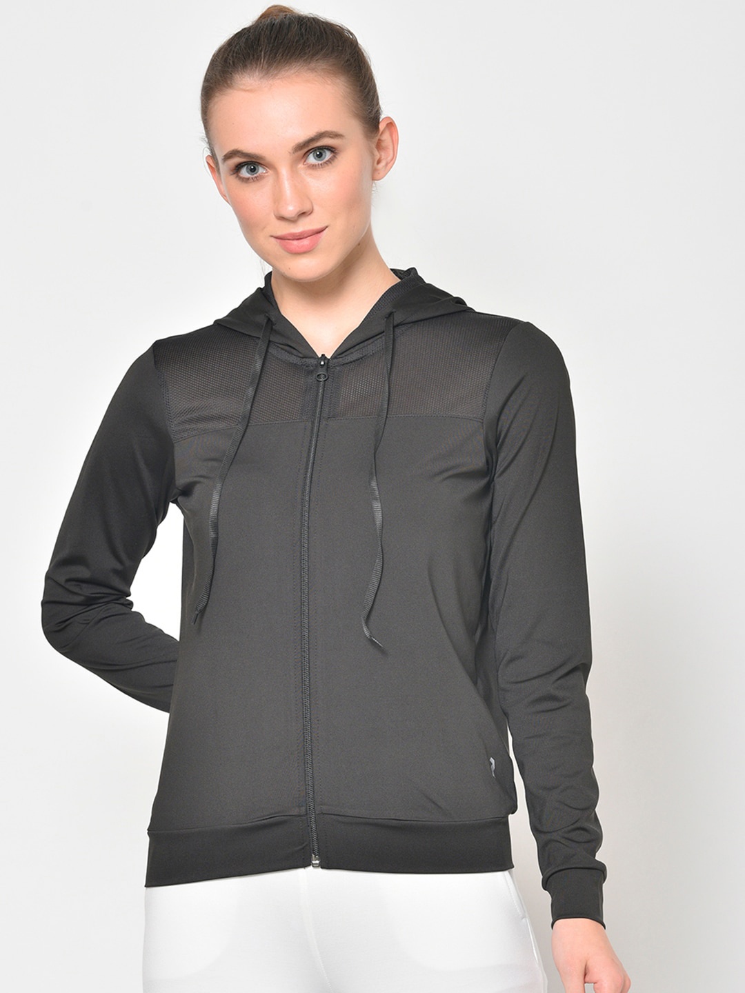 PERFKT-U Women Black Solid Lightweight Antimicrobial Sporty Jacket