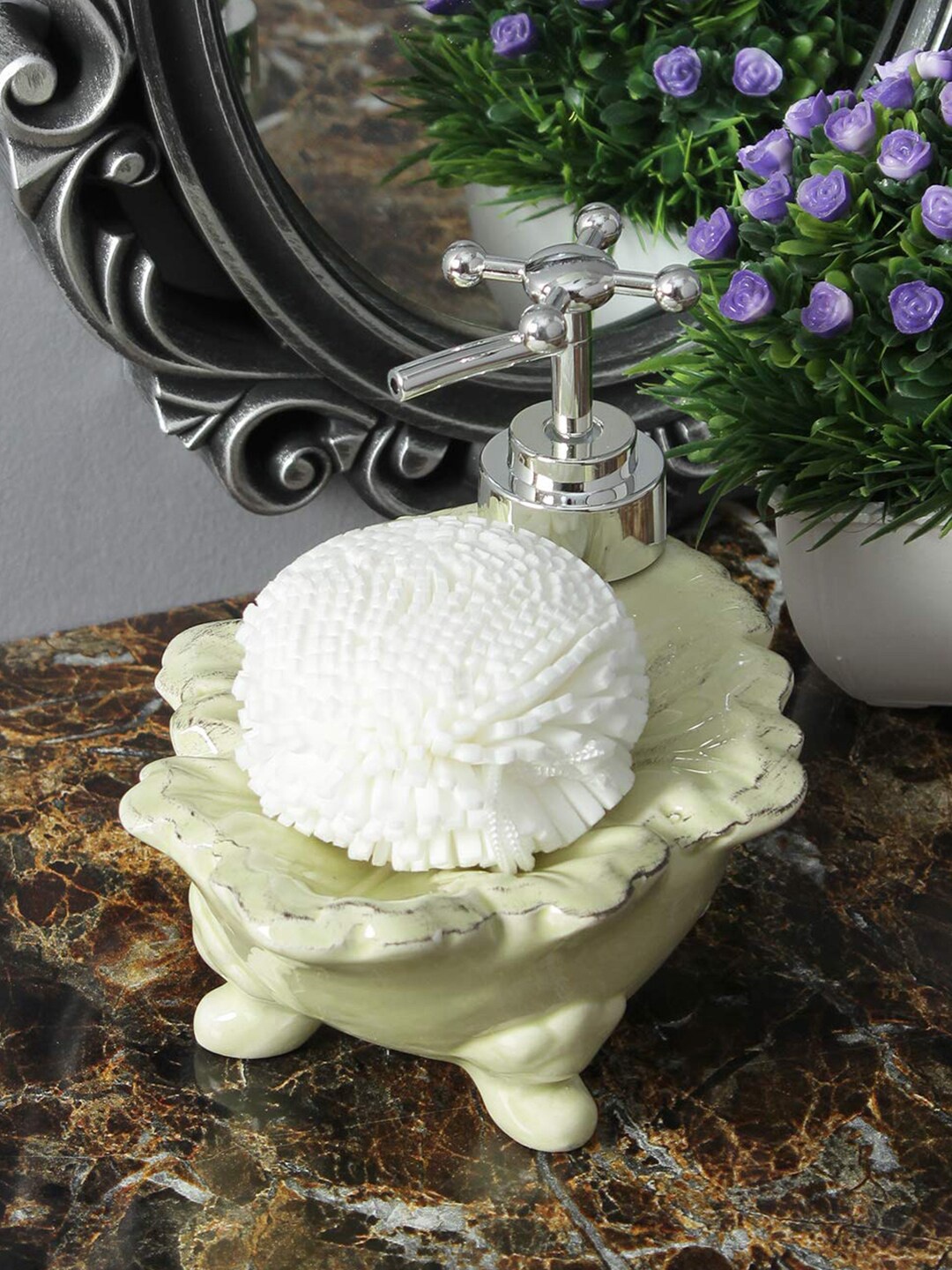 A Vintage Affair- Home Decor Yellow Solid Ceramic Liquid Soap Dispenser With Sponge
A Vintage Affair- Home Decor Yellow Solid Ceramic Liquid Soap Dispenser With Sponge