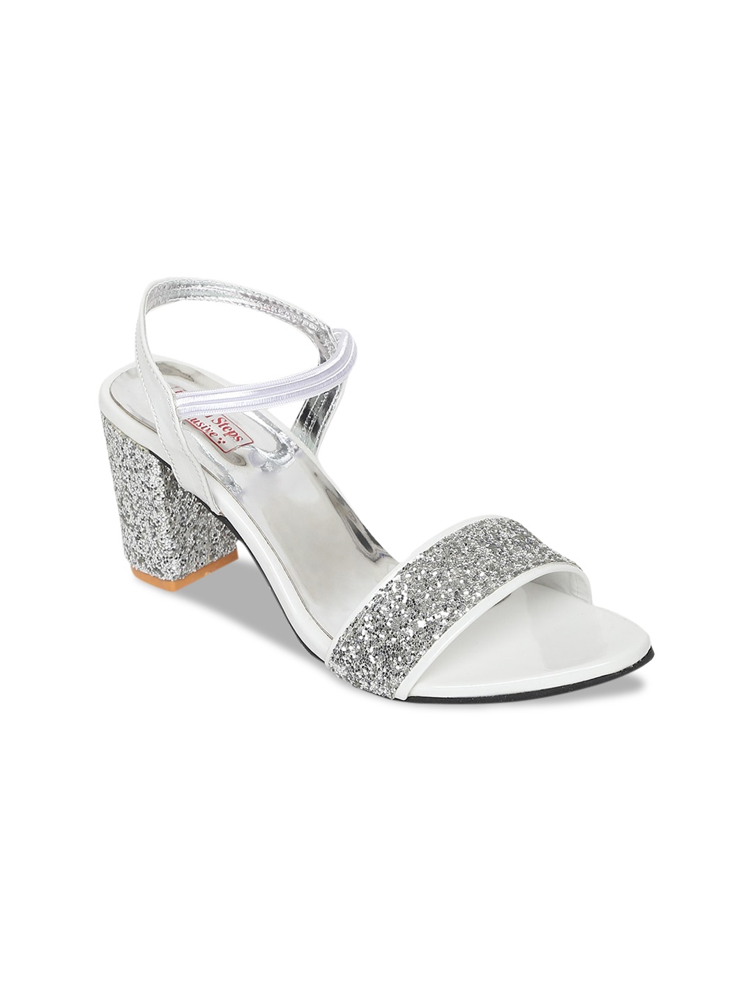 LONDON STEPS Women Silver-Toned Embellished Heels