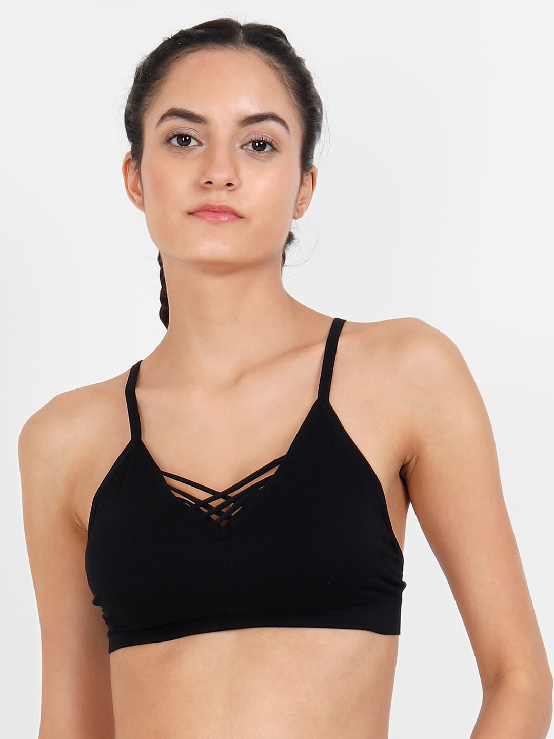 Lebami Black Solid Non-Wired Removable Padding Everyday Bra 845_Black_30C