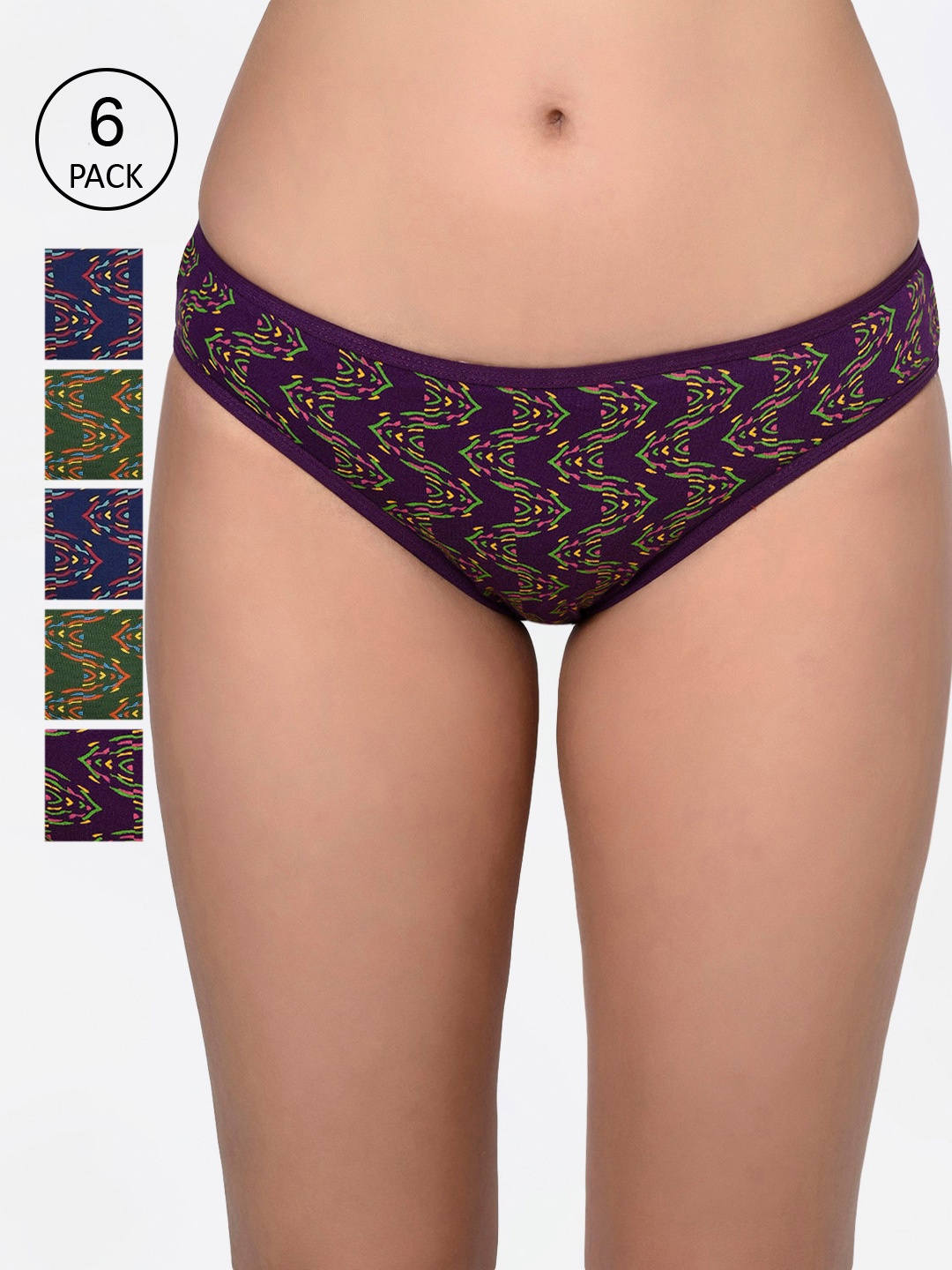 Bodycare Women Pack Of 6 Assorted Bikini Briefs 8533B-6PCS
